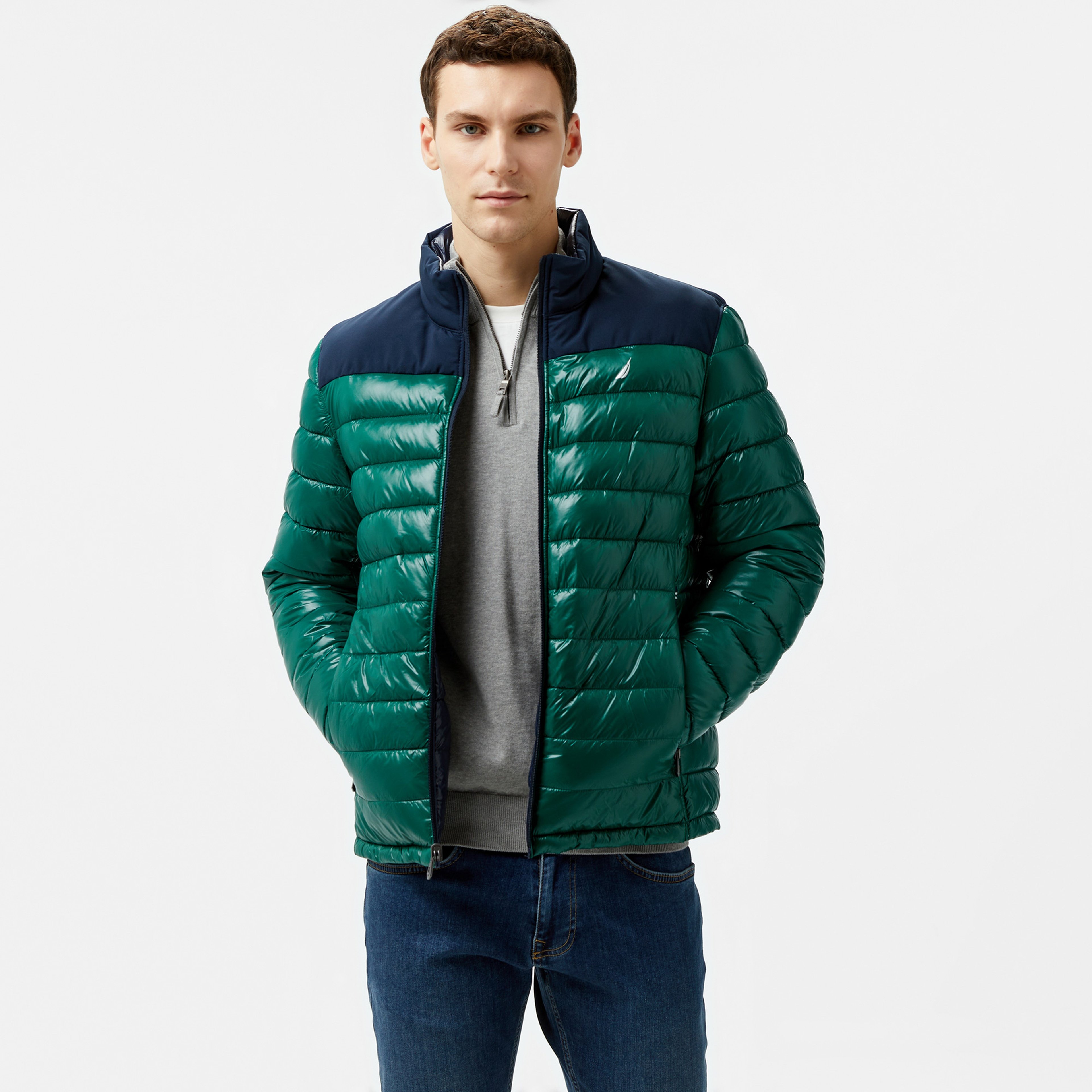 Nautica Erkek Yeşil/Lacivert Çift Taraflı Mont