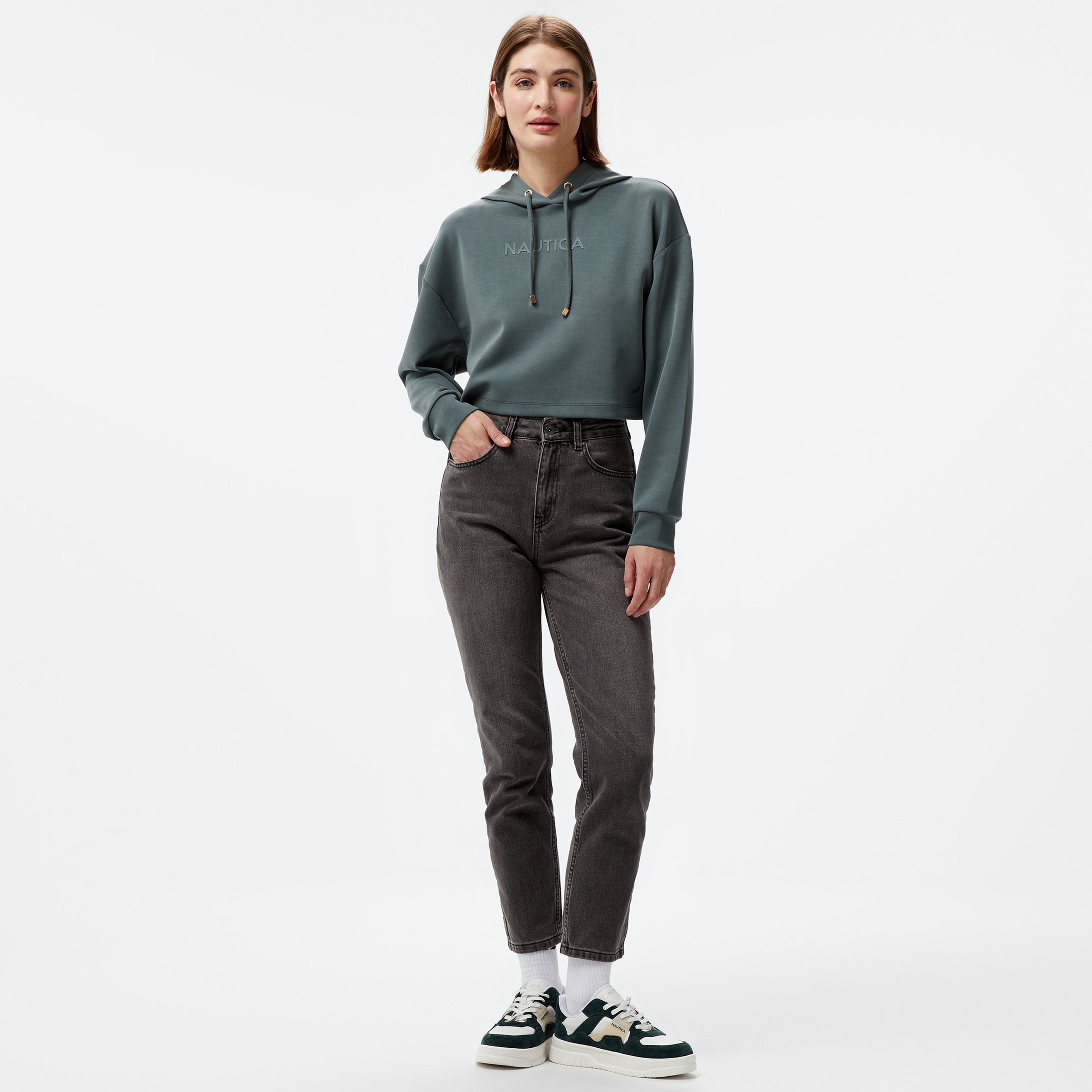 Nautica Kadın Yeşil Regular Fit Sweatshirt