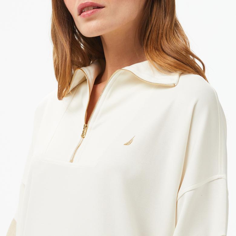 Nautica Kadın Beyaz Uzun Kollu Regular Fit Elbise