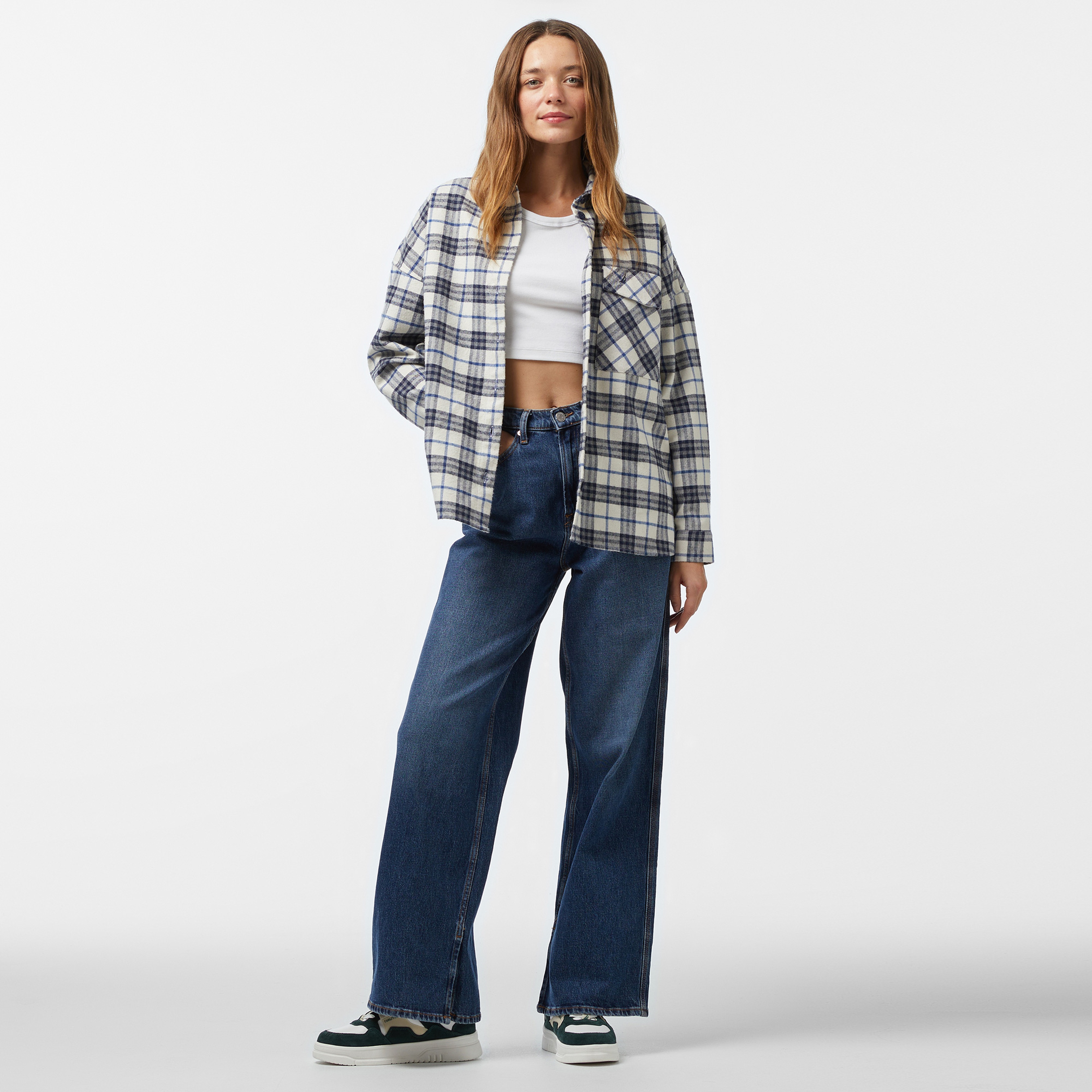 Nautica Kadın Beyaz Oversize Fit Gömlek