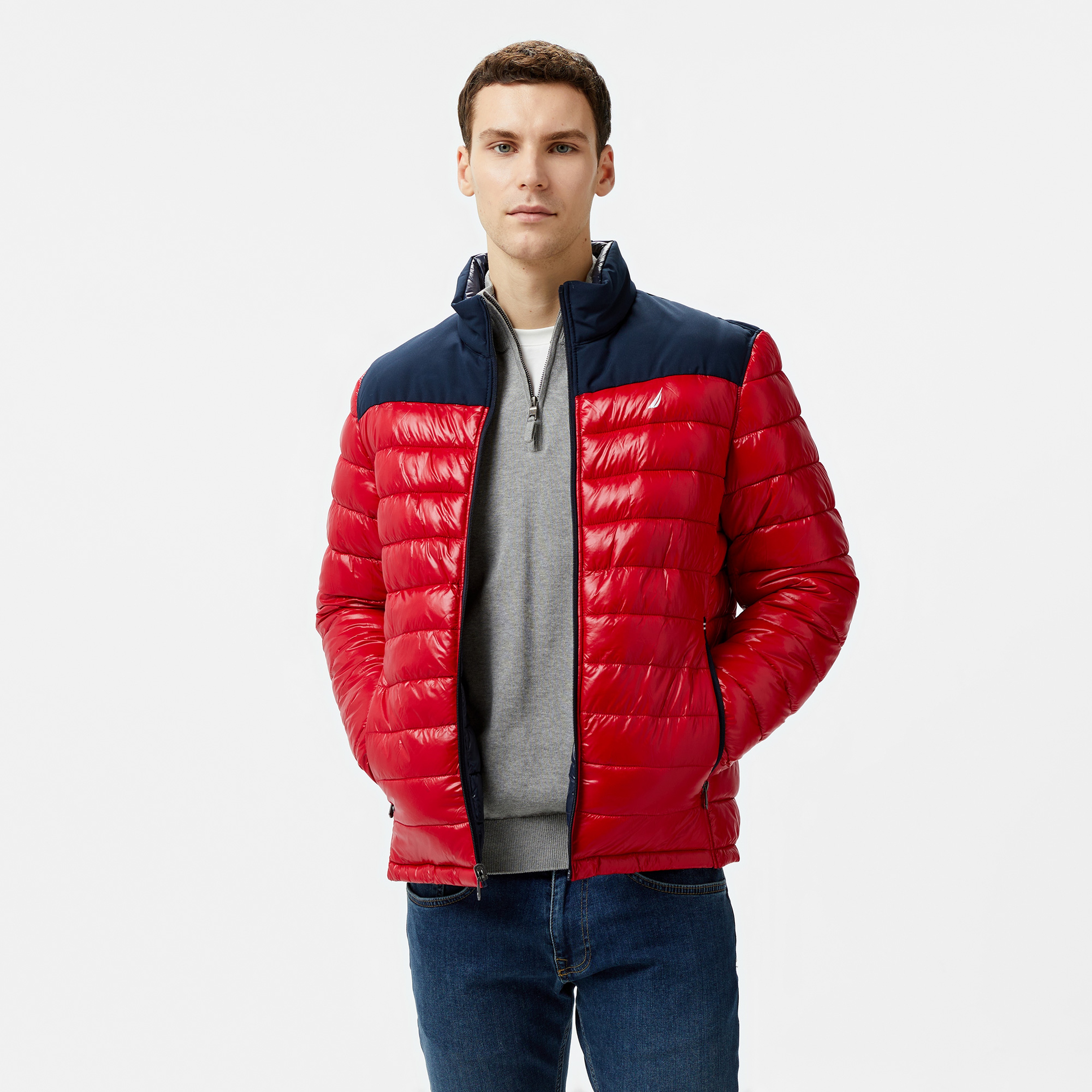 Nautica Erkek Kırmızı & Lacivert Çift Taraflı Mont