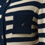 Nautica Kadın Lacivert Çizgili Regular Fit Hırka