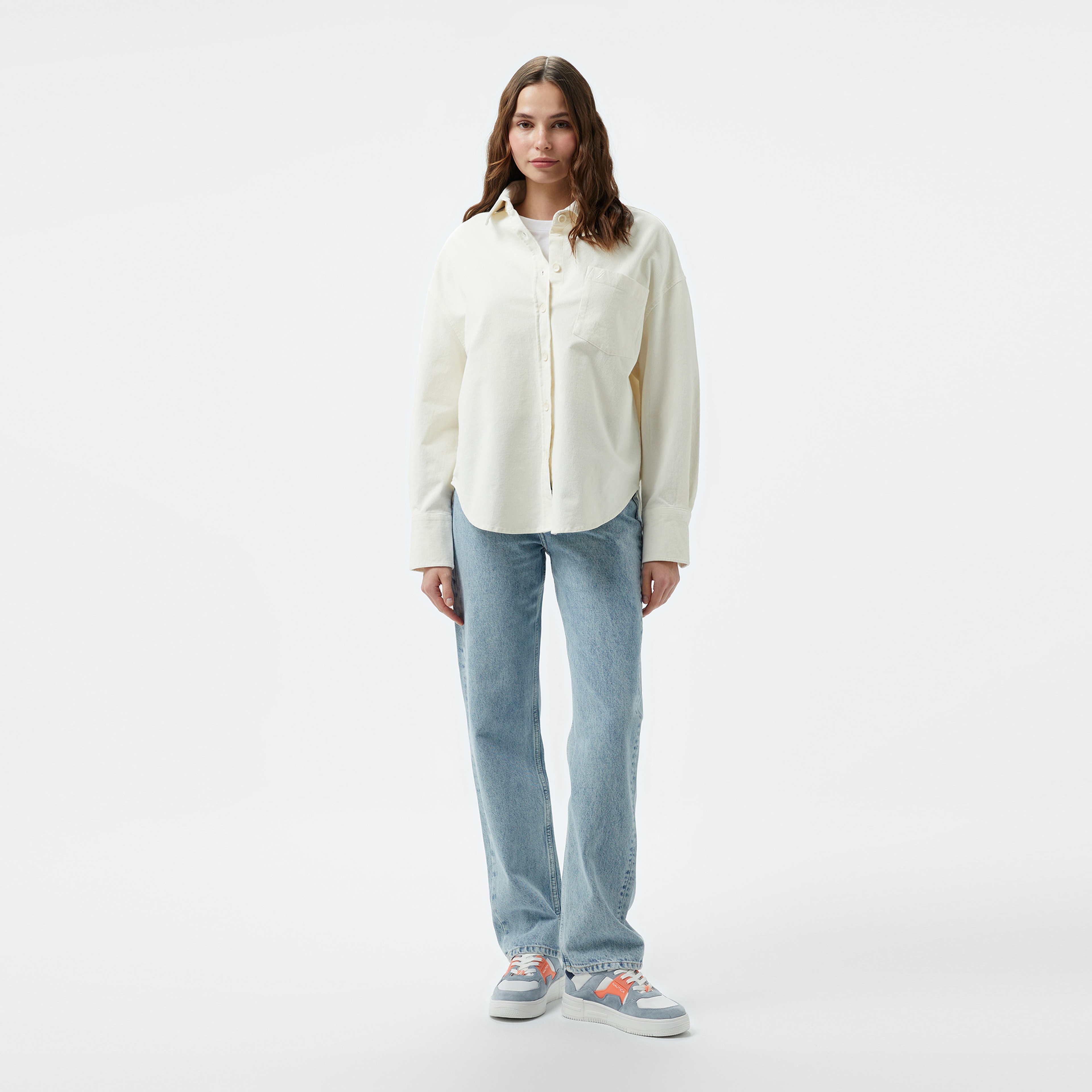 Nautica Kadın Beyaz Regular Fit Gömlek