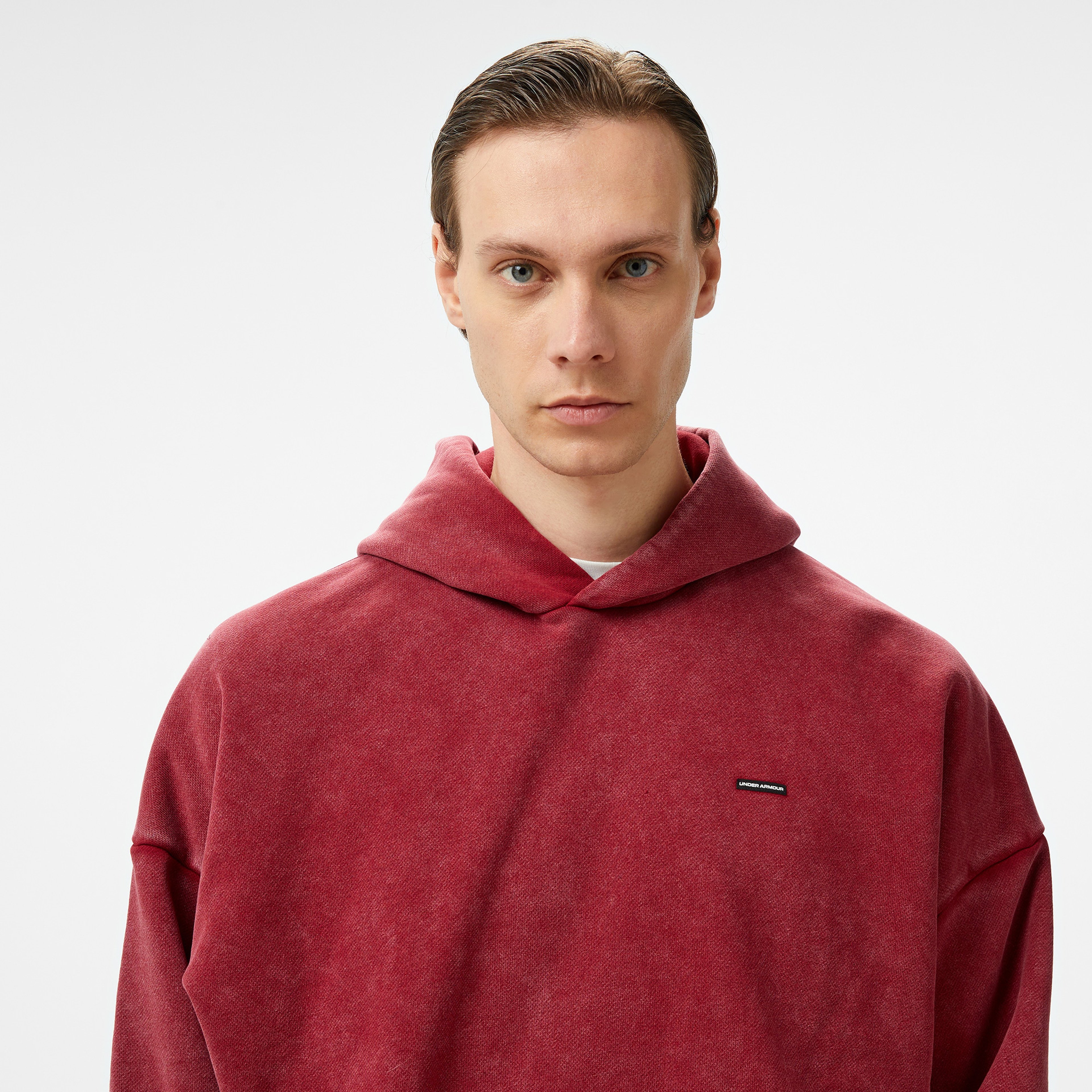 Under Armour icon Hwt Flc Wash Os  Erkek Bordo Hoodie