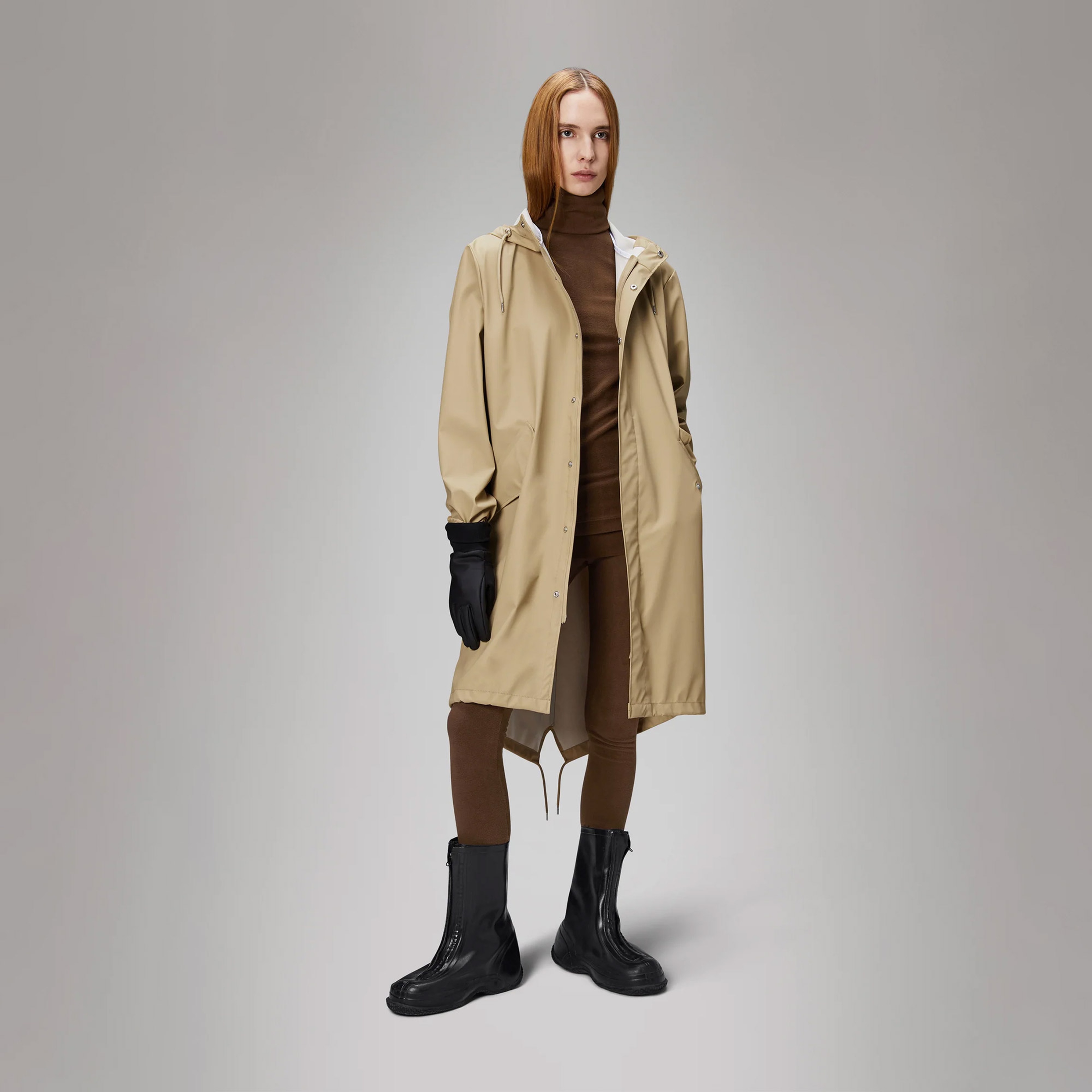 Rains Fishtail Parka W3 Kadın Krem Yağmurluk