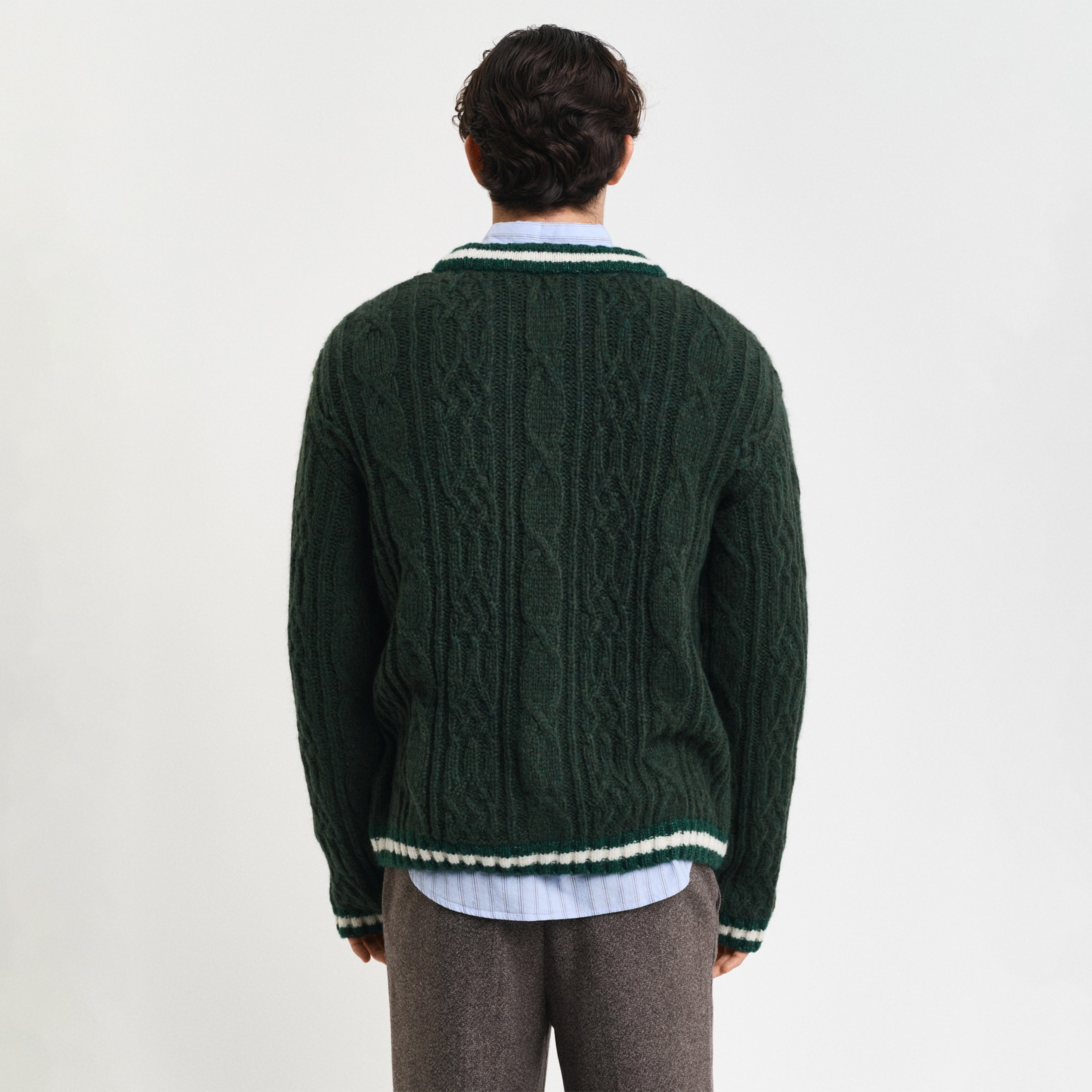 GANT Erkek Yeşil Regular Fit Düğmeli Yaka Logolu Hırka