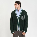 GANT Erkek Yeşil Regular Fit Düğmeli Yaka Logolu Hırka