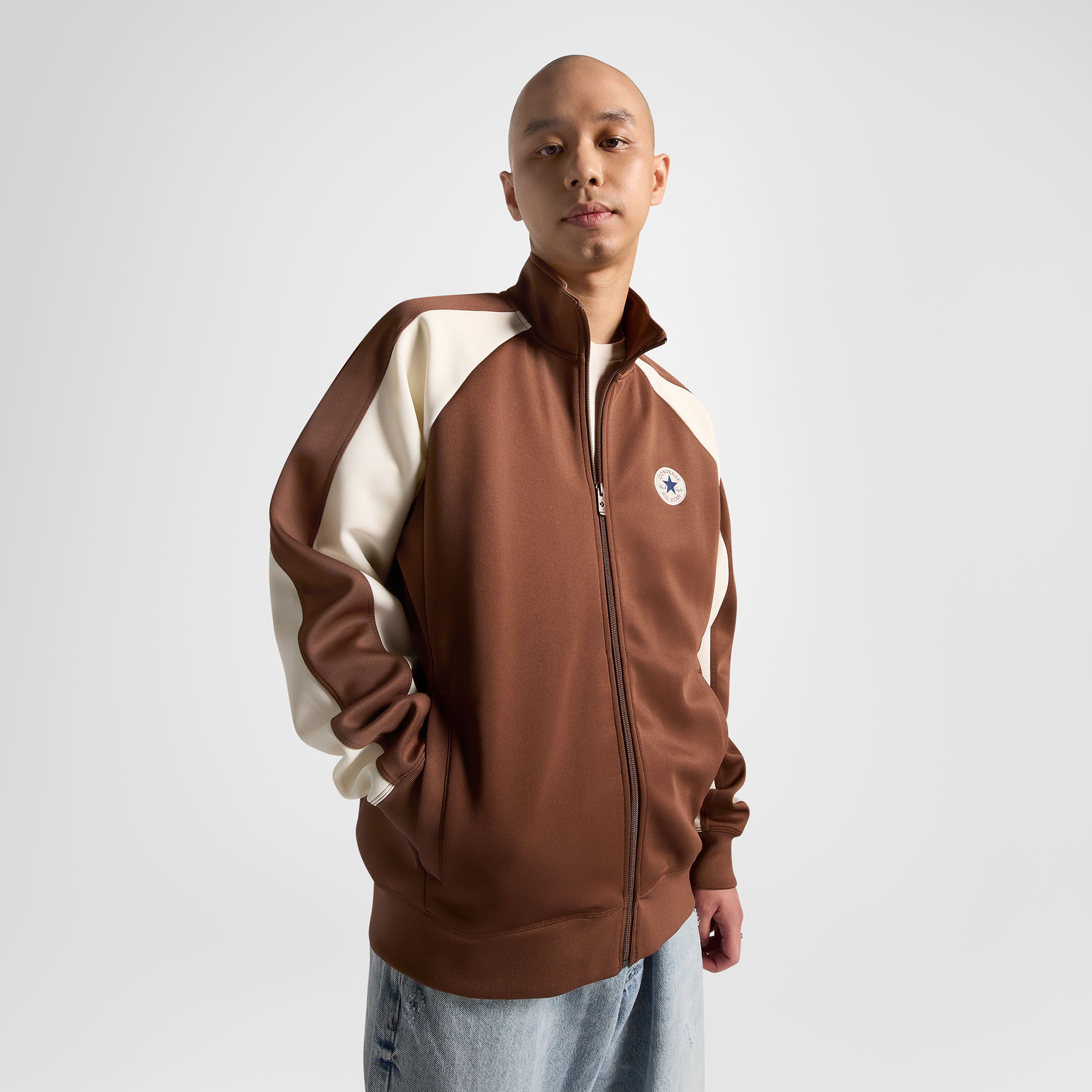 Converse Classic Erkek Renk Bloklu Kahverengi Eşofman Üstü