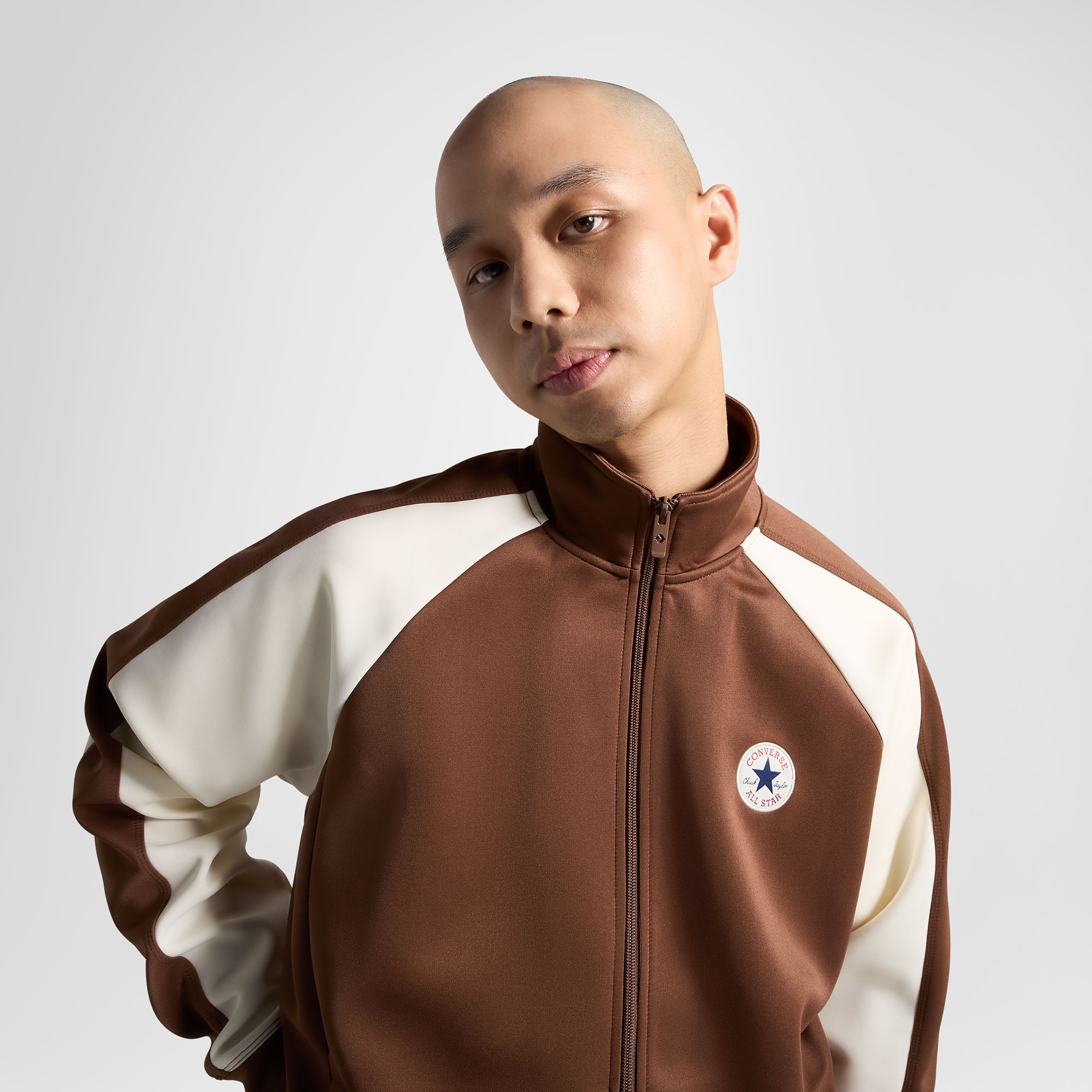 Converse Classic Erkek Renk Bloklu Kahverengi Eşofman Üstü