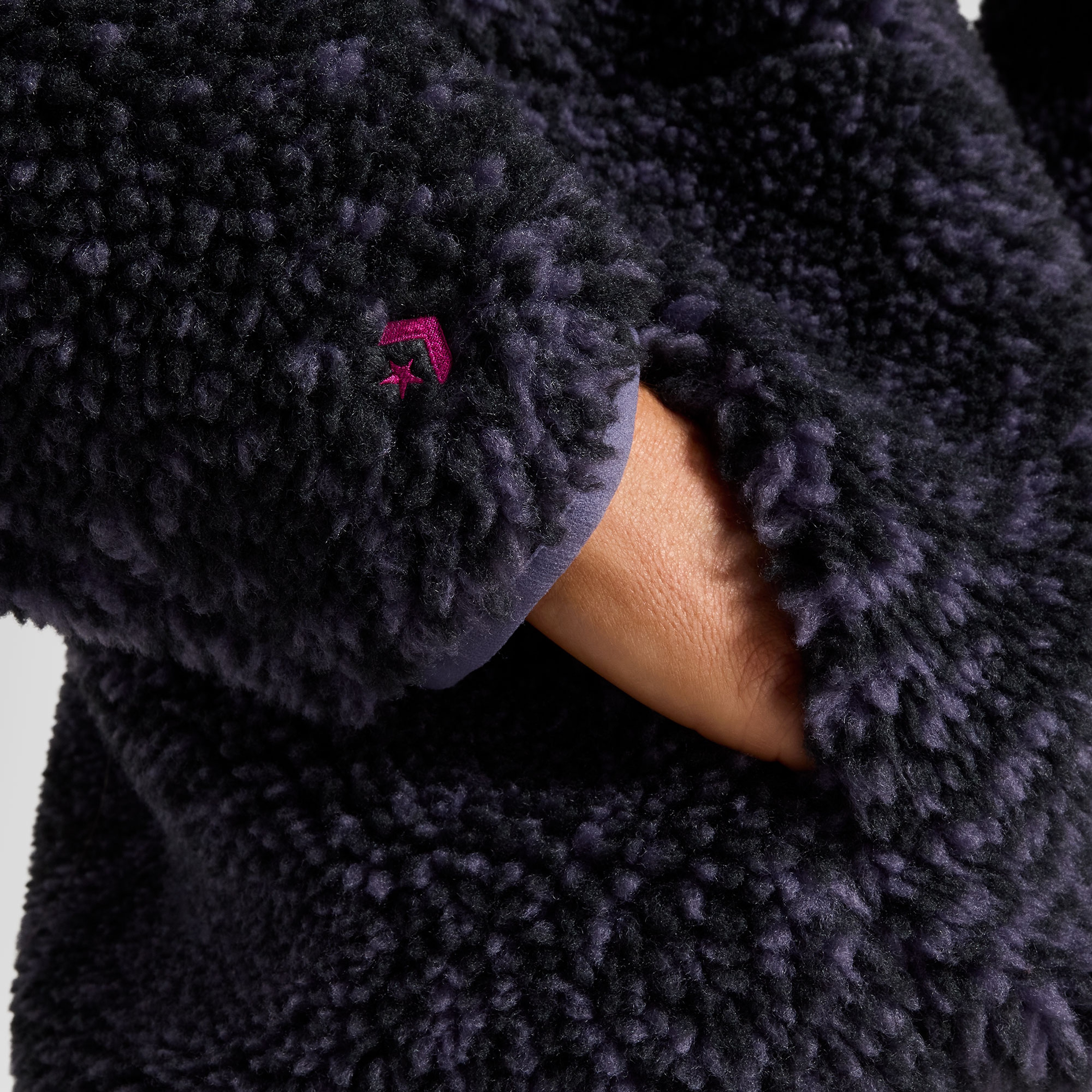 Converse Classic Kadın Desenli Tüylü Mor Mont