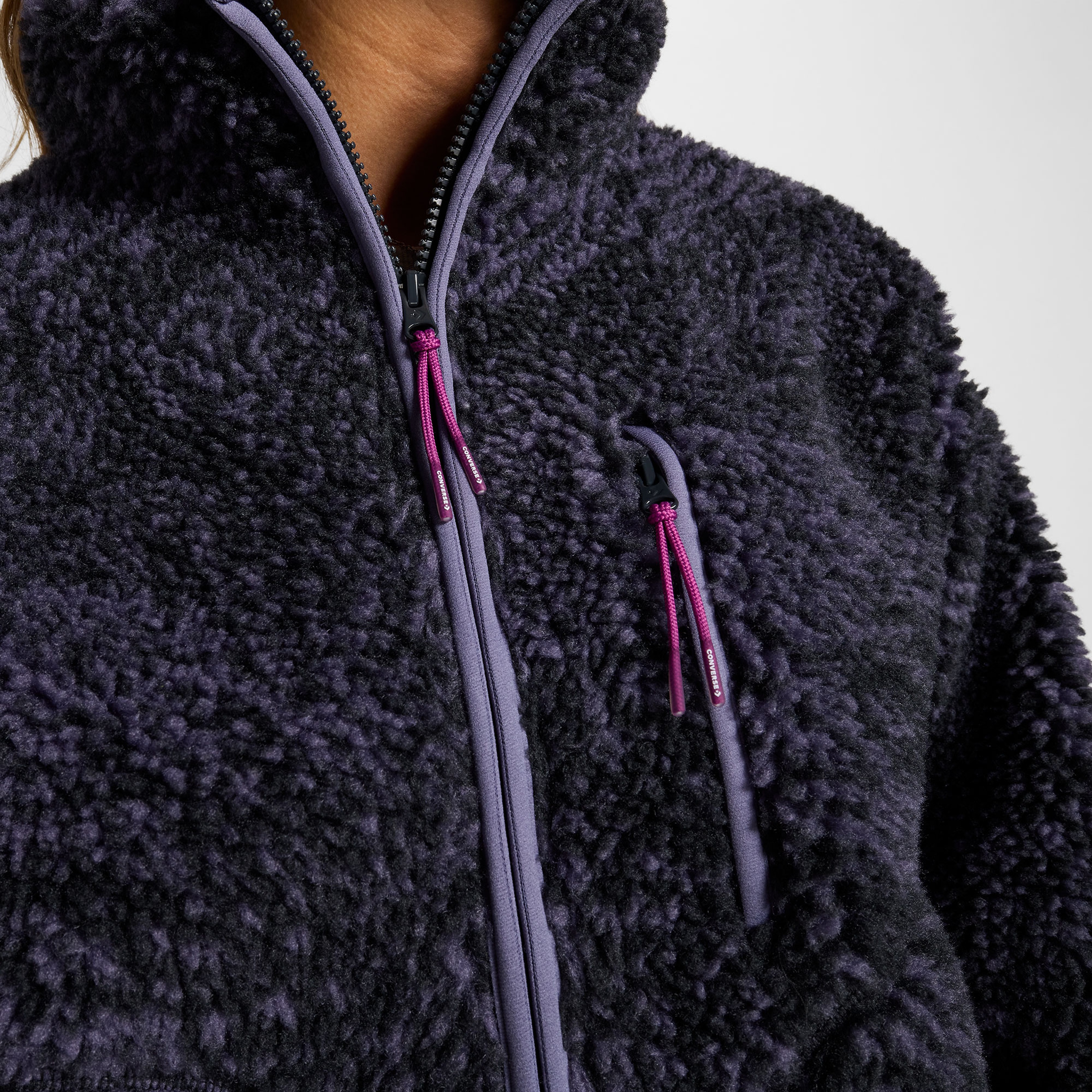 Converse Classic Kadın Desenli Tüylü Mor Mont