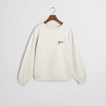 GANT Kadın Gri Loose Fit Bisiklet Yaka Logolu Sweatshirt