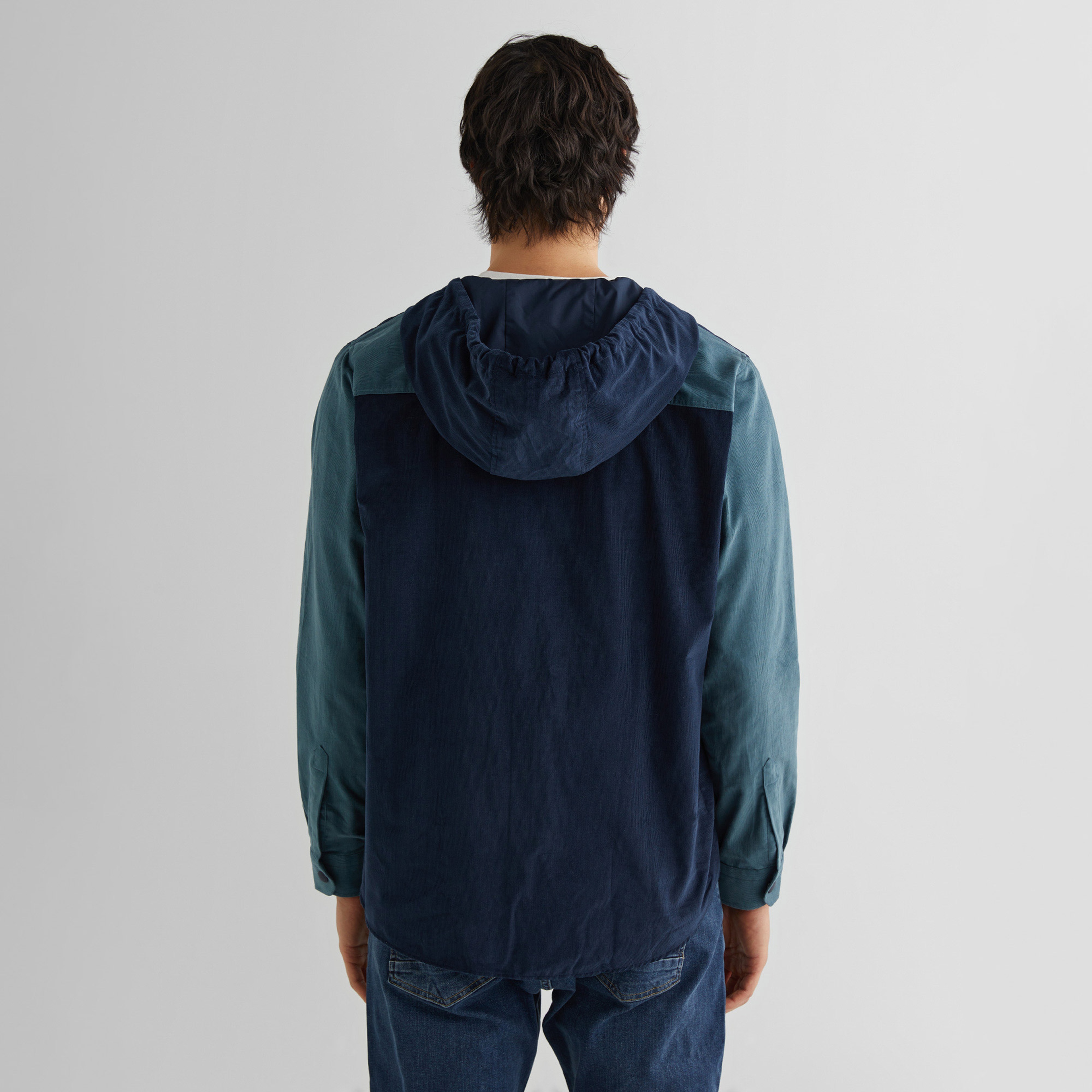 GANT Erkek Lacivert Oversize Fit Kapüşonlu Logolu Gömlek