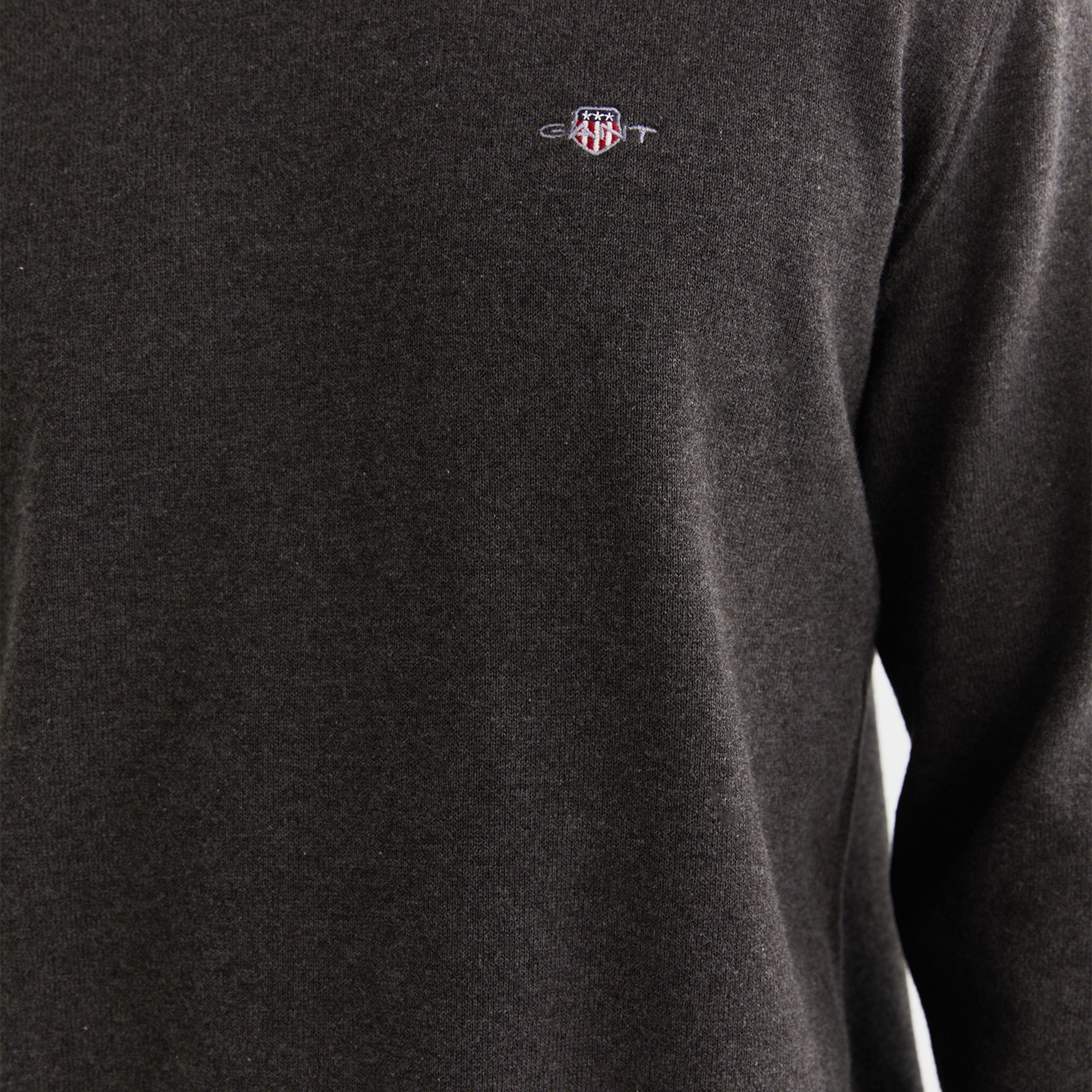 GANT Erkek Gri Regular Fit Bisiklet Yaka Kazak