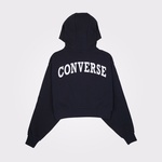 Converse Classic Kadın Fermuarlı Siyah Hoodie