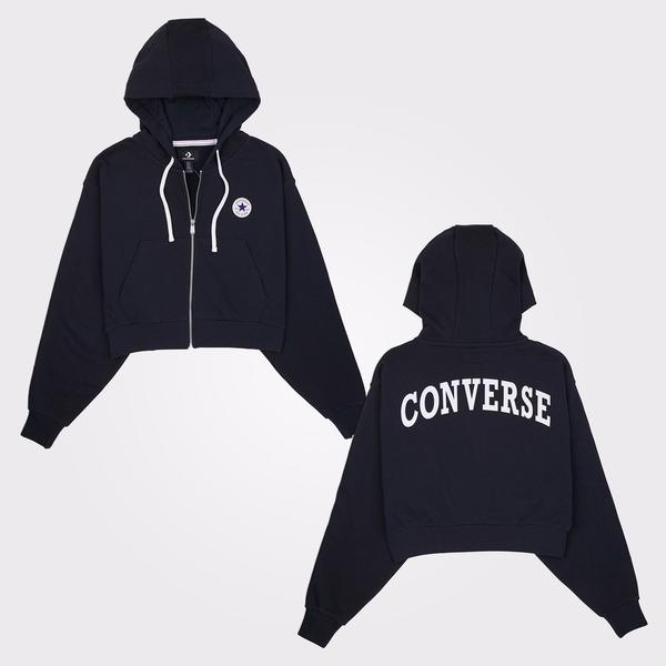Converse Classic Kadın Fermuarlı Siyah Hoodie
