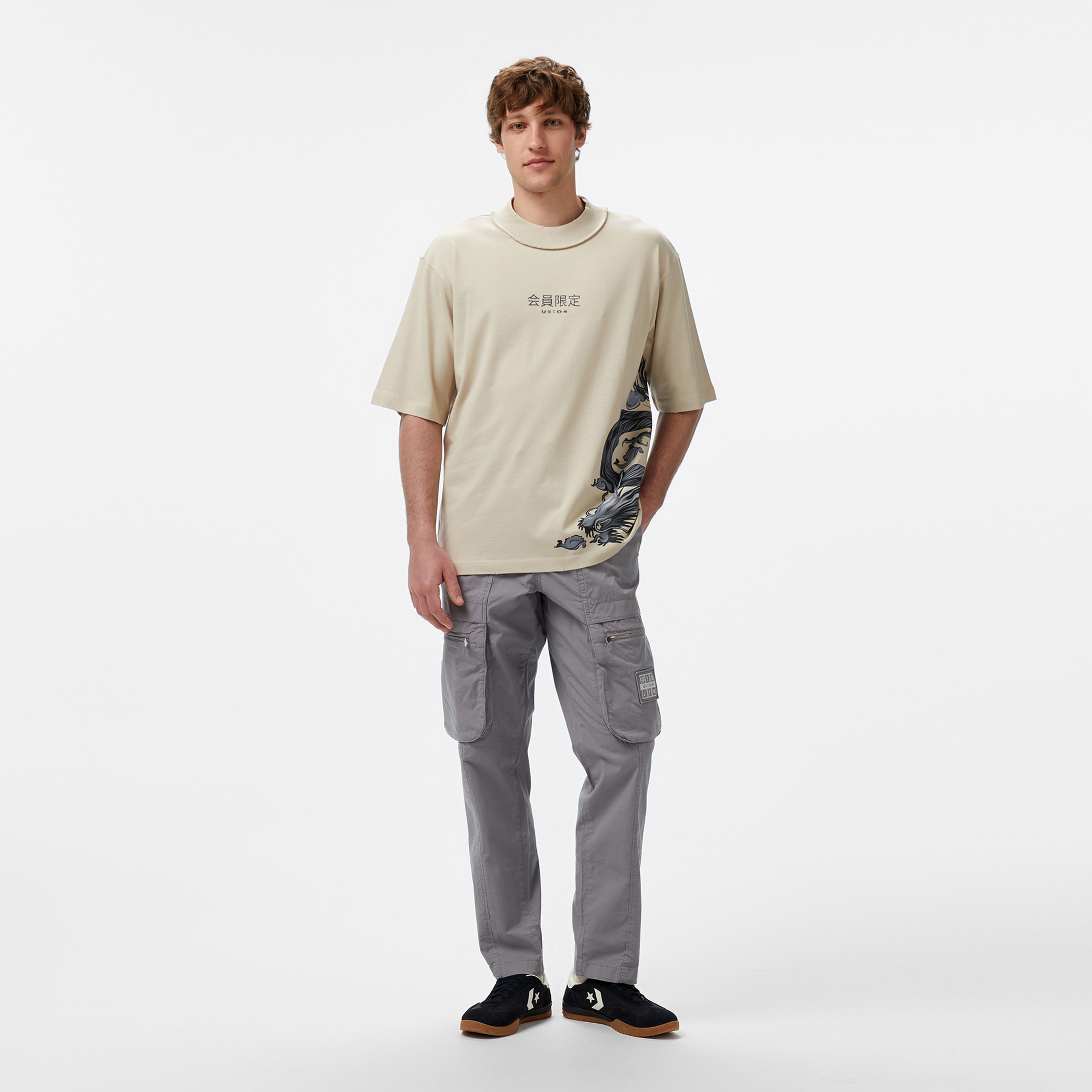 UNITED4 Erkek Krem T-Shirt