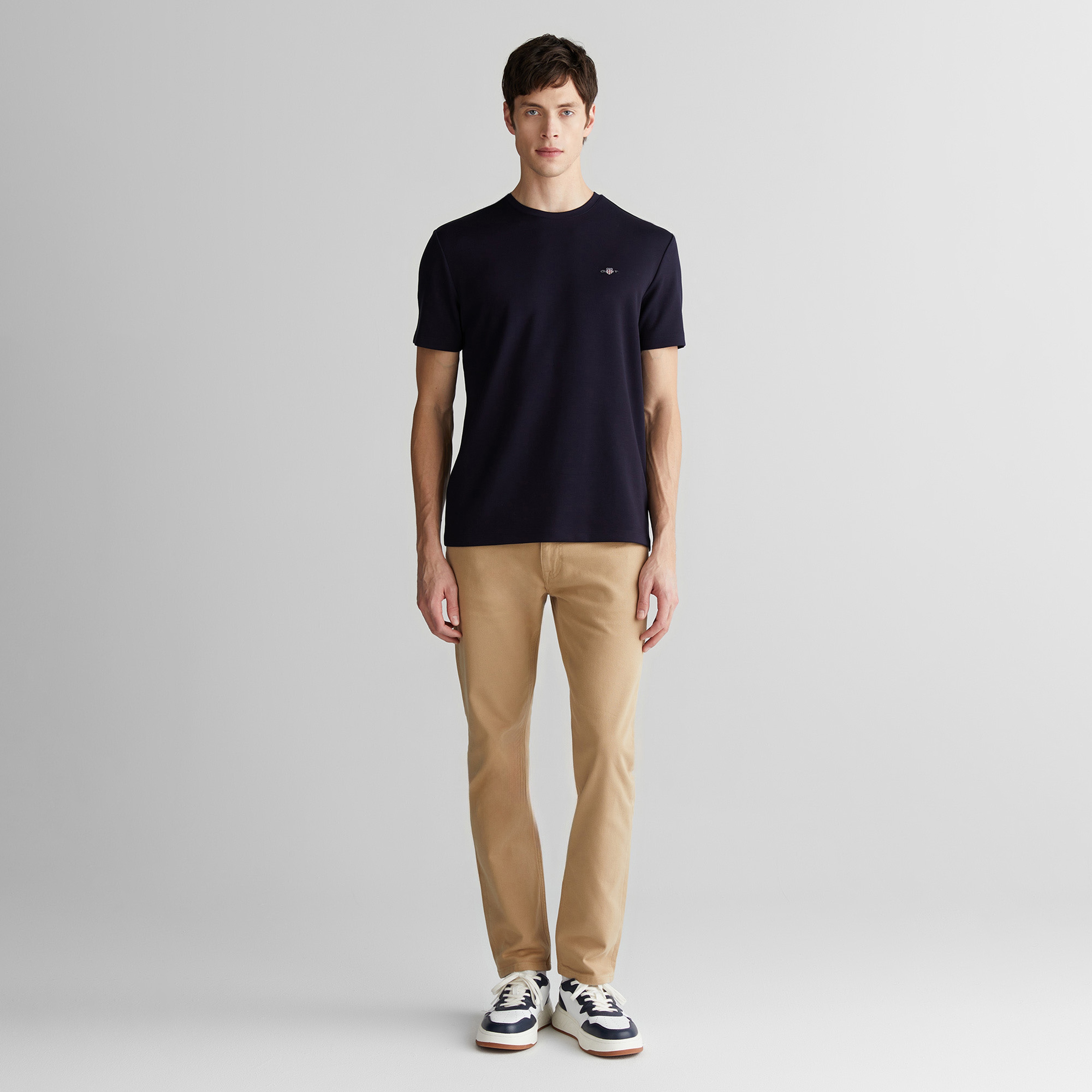 GANT Erkek Lacivert Relaxed Fit Bisiklet Yaka T-Shirt