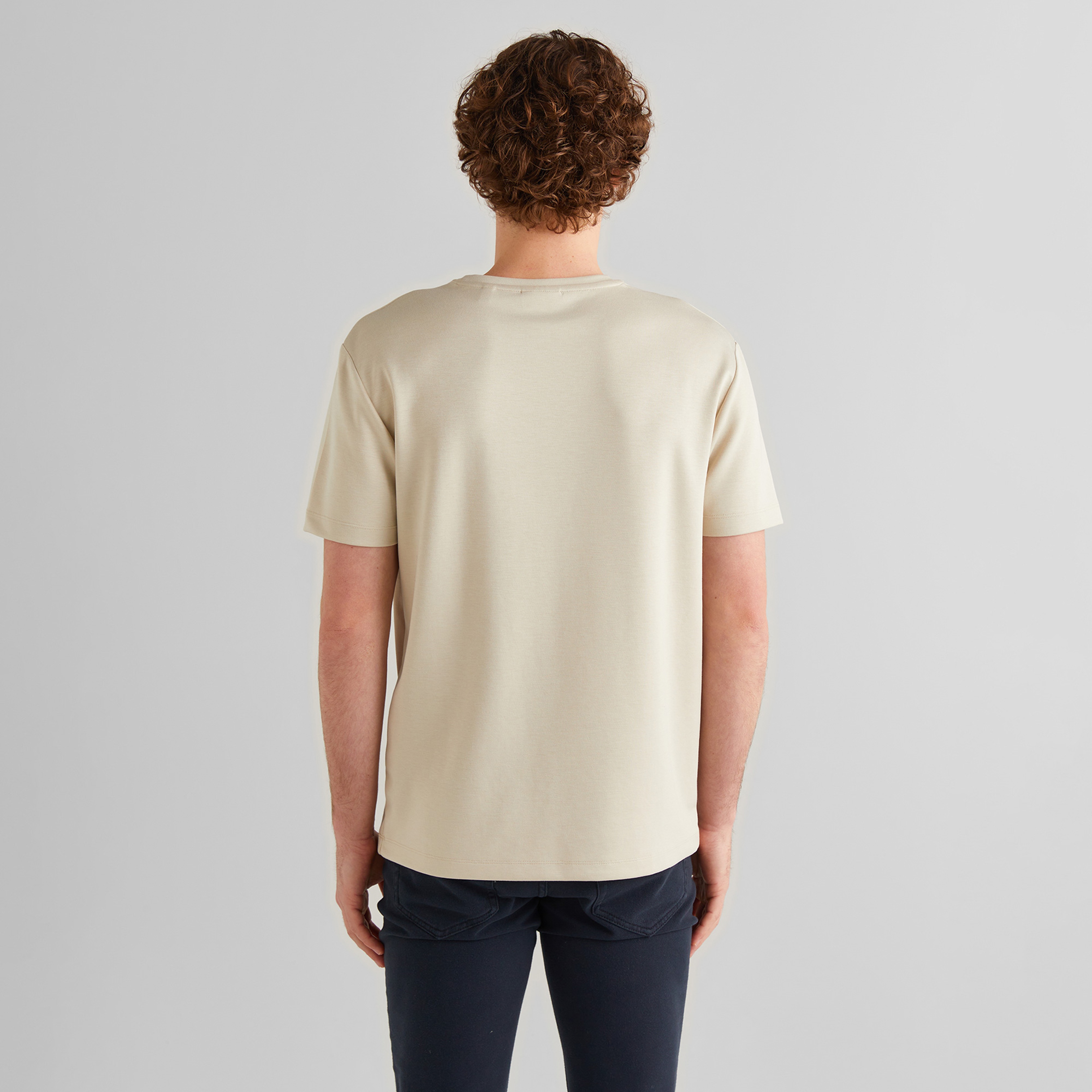 GANT Erkek Bej Relaxed Fit Bisiklet Yaka T-Shirt
