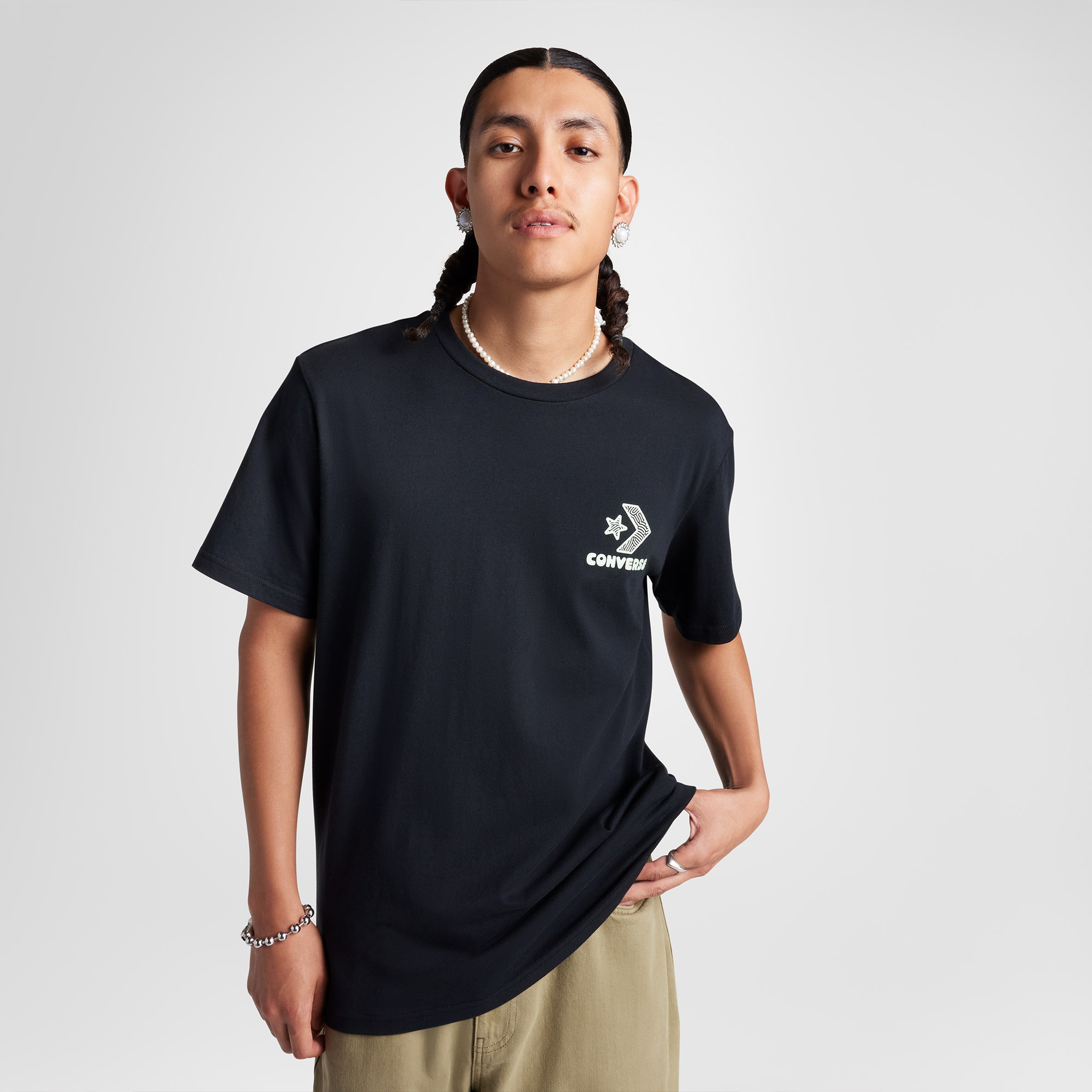 Converse Nature Center Erkek Grafik Baskılı Siyah T-Shirt