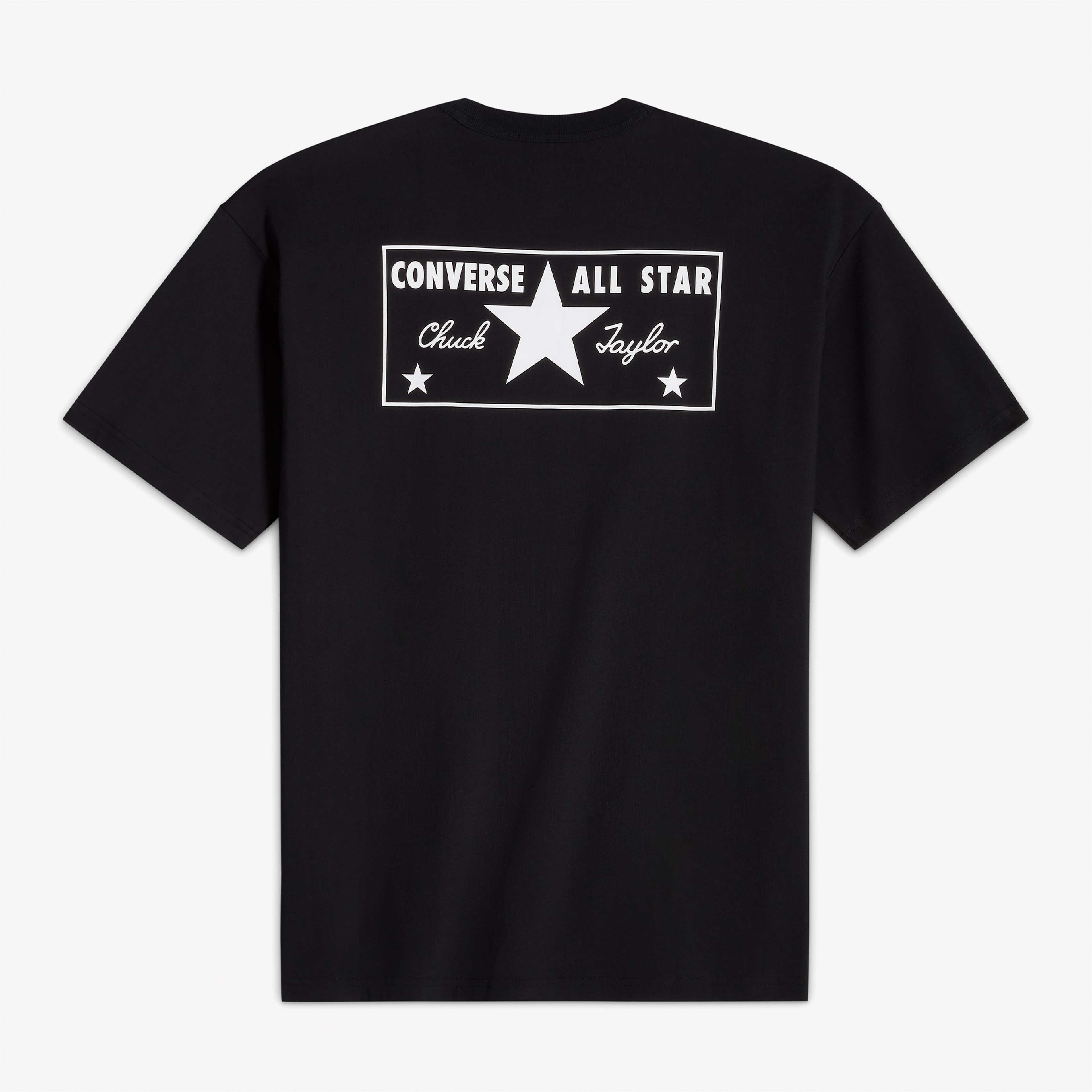 Converse All Star License Plate Erkek Grafik Baskılı Siyah T-Shirt
