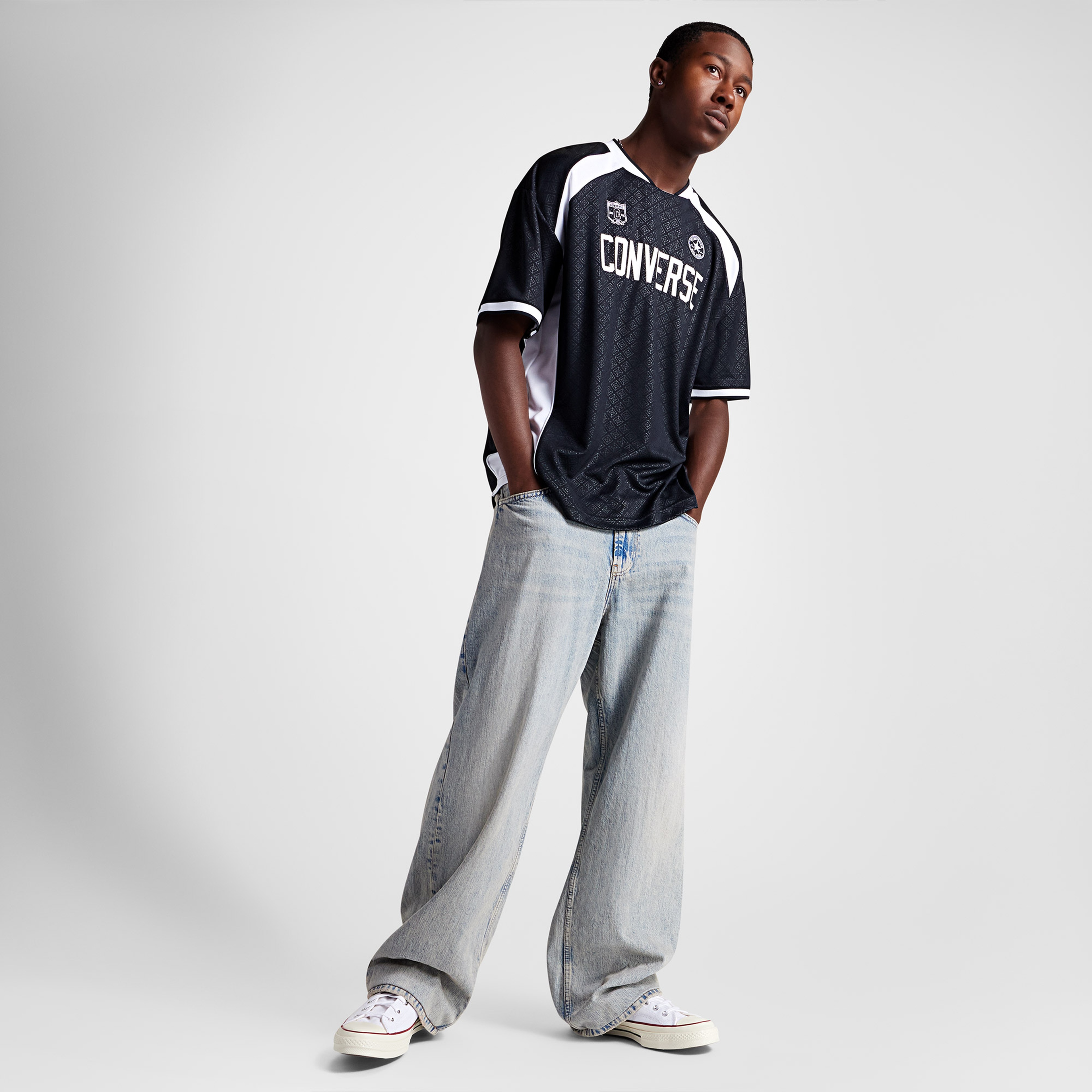 Converse Soccer Jersey Erkek Baskılı Siyah Forma