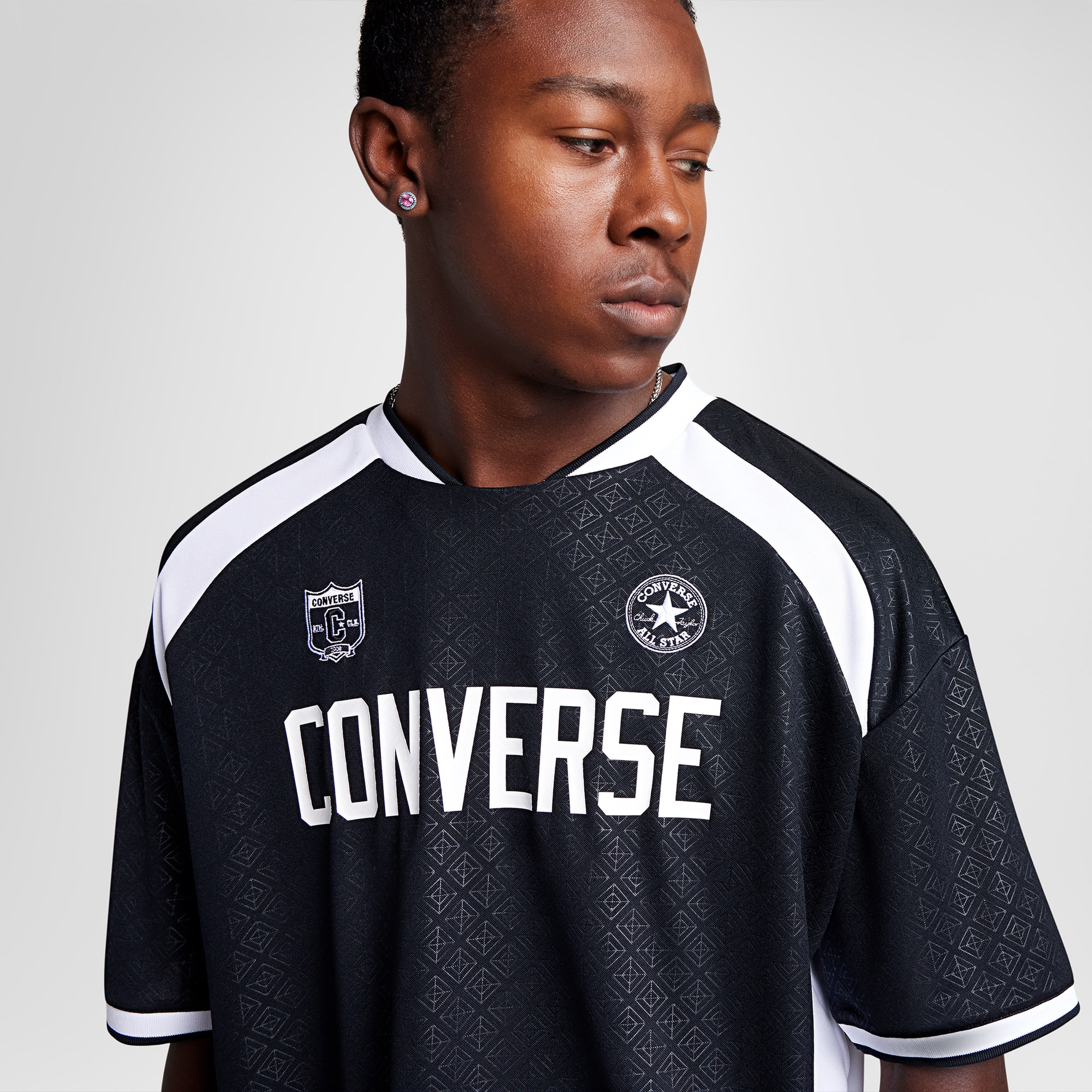 Converse Soccer Jersey Erkek Baskılı Siyah Forma