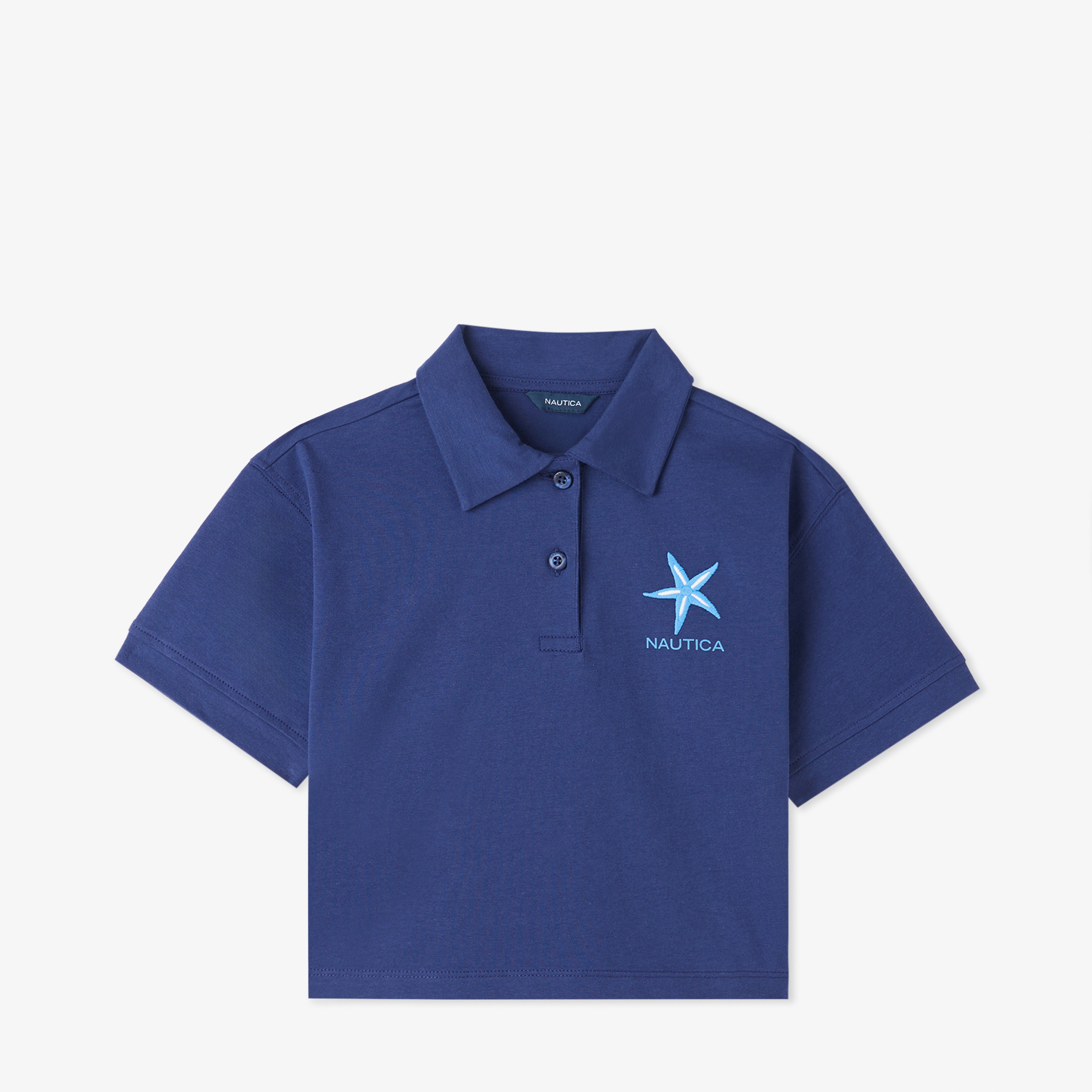 Nautica Kız Çocuk Lacivert Regular Fit Polo Yaka T-Shirt