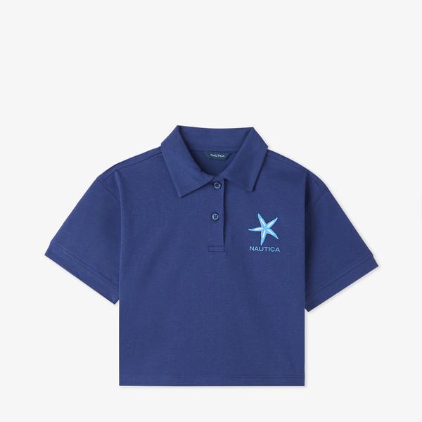 Nautica Kız Çocuk Lacivert Regular Fit Polo Yaka T-Shirt
