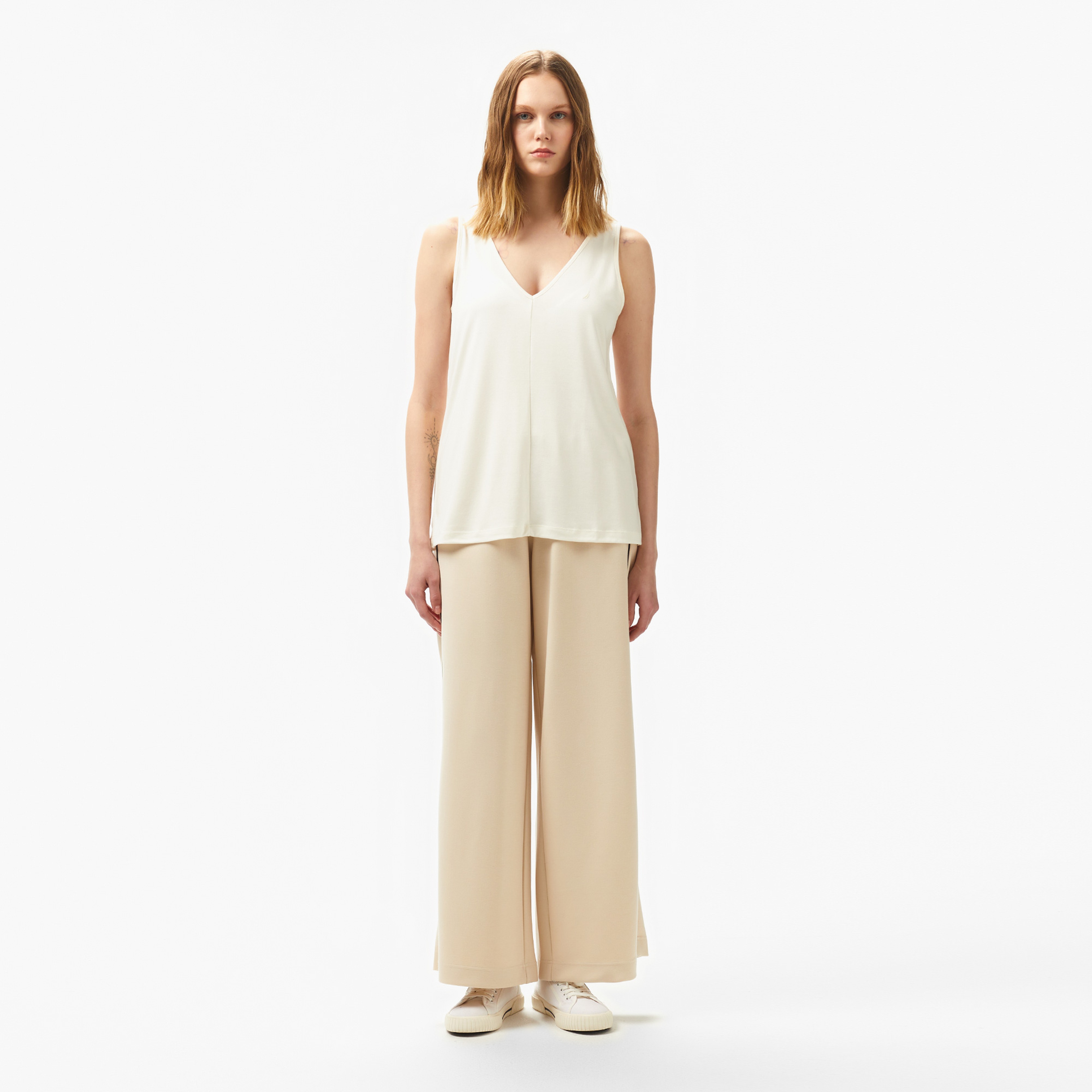 Nautica Kadın Krem Regular Fit Eşofman Altı