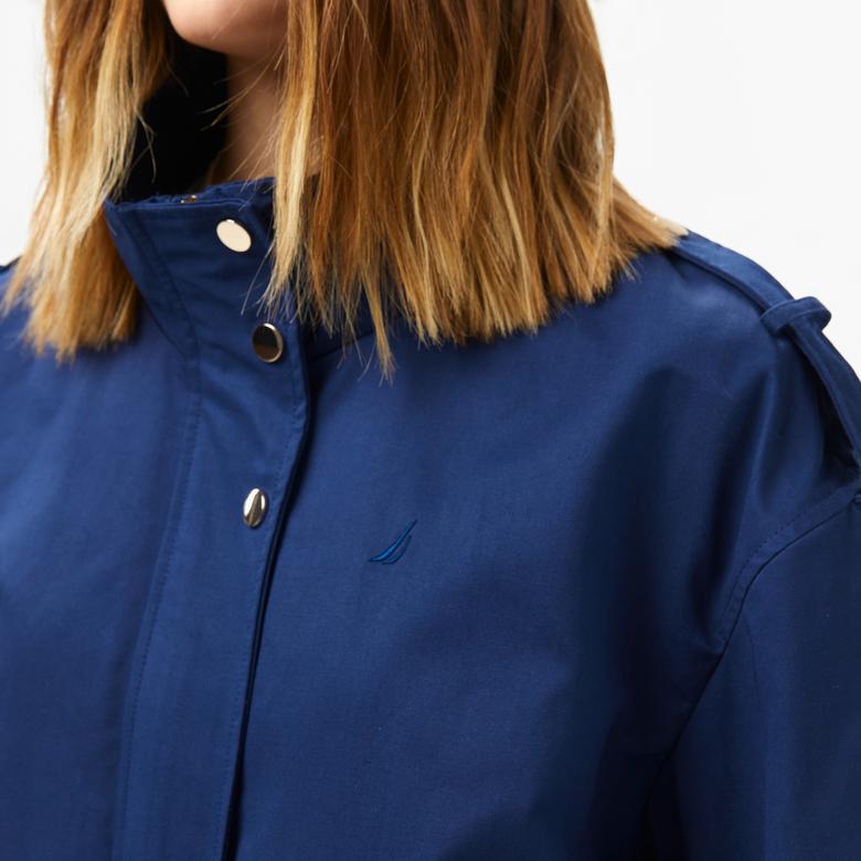 Nautica Kadın Lacivert Regular Fit Dik Yaka Mont