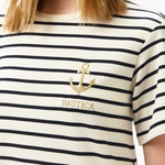 Nautica Kadın Beyaz Regular Fit Çizgili Elbise