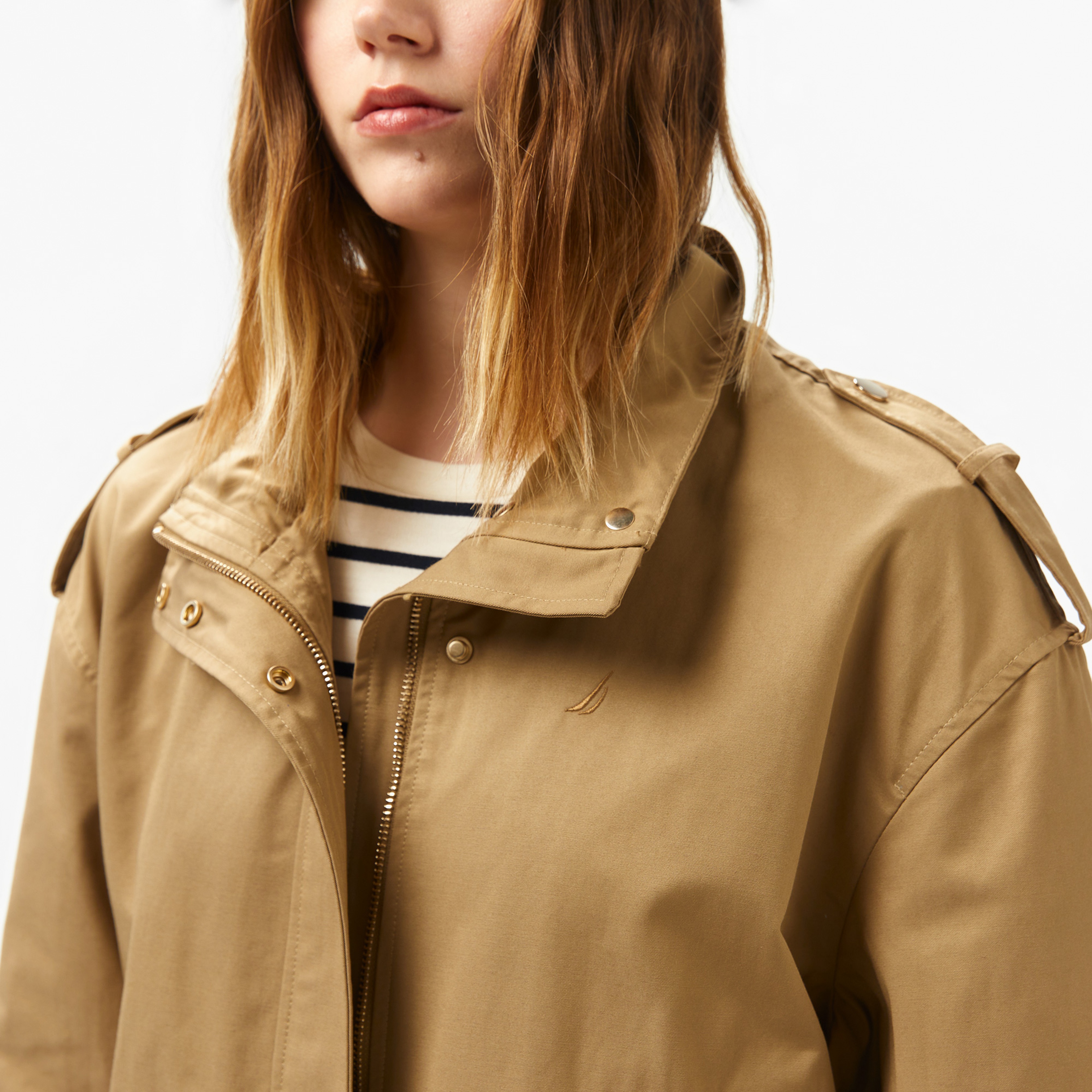 Nautica Kadın Kahverengi Regular Fit Dik Yaka Mont