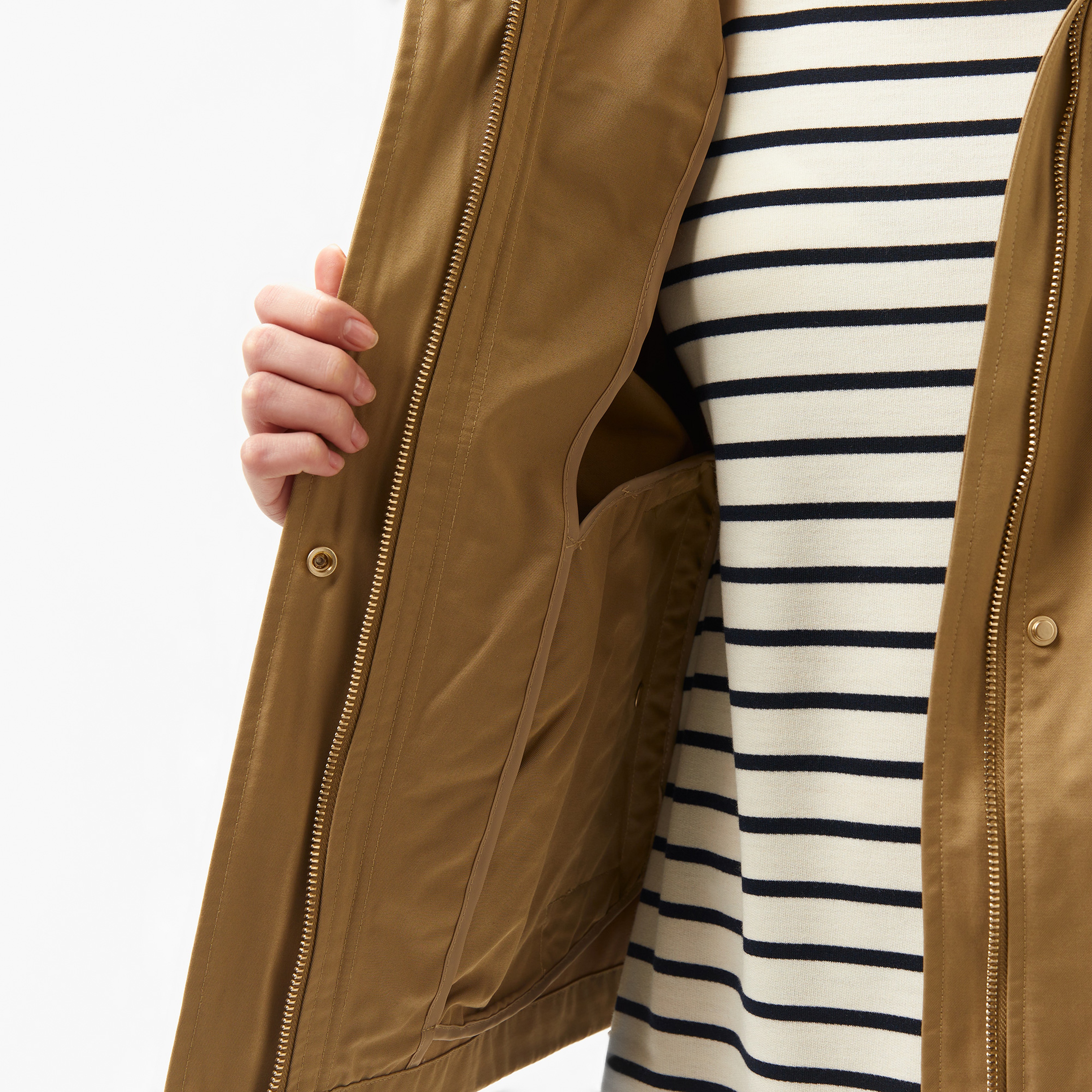 Nautica Kadın Kahverengi Regular Fit Dik Yaka Mont