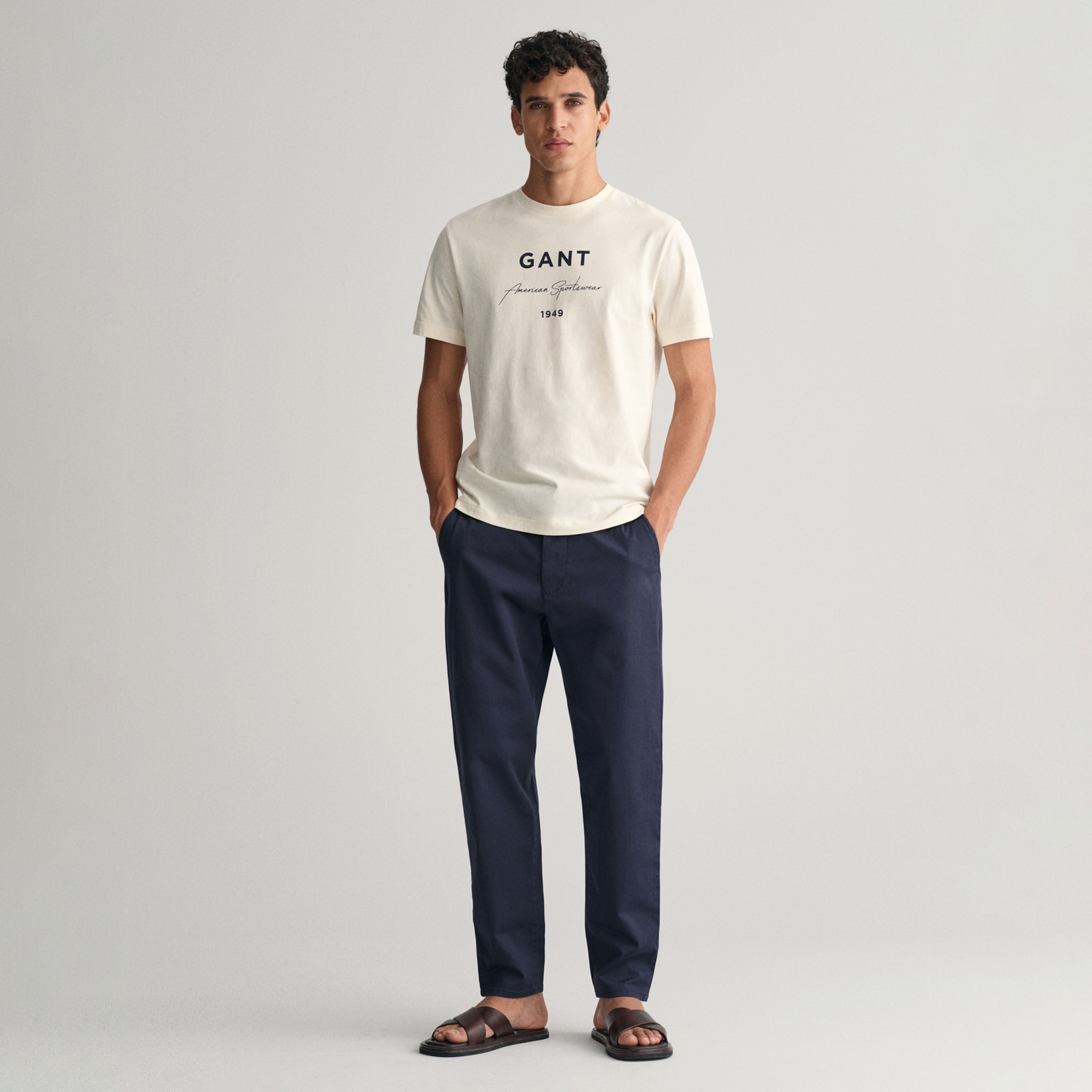 GANT Erkek Lacivert Regular Fit Chino Pantolon