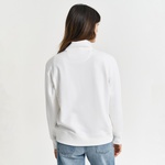 GANT Kadın Beyaz Relaxed Fit Yarım Fermuarlı Sweatshirt
