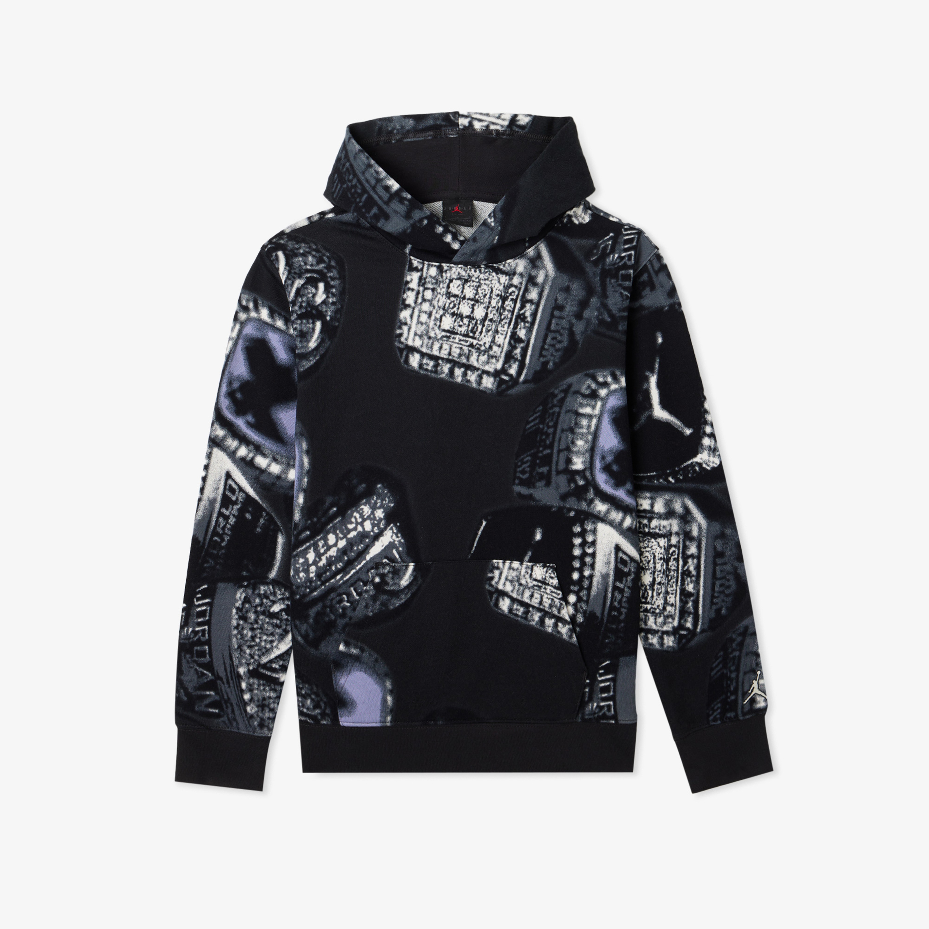 Jordan French Terry Printed Çocuk Siyah Eşofman Üstü