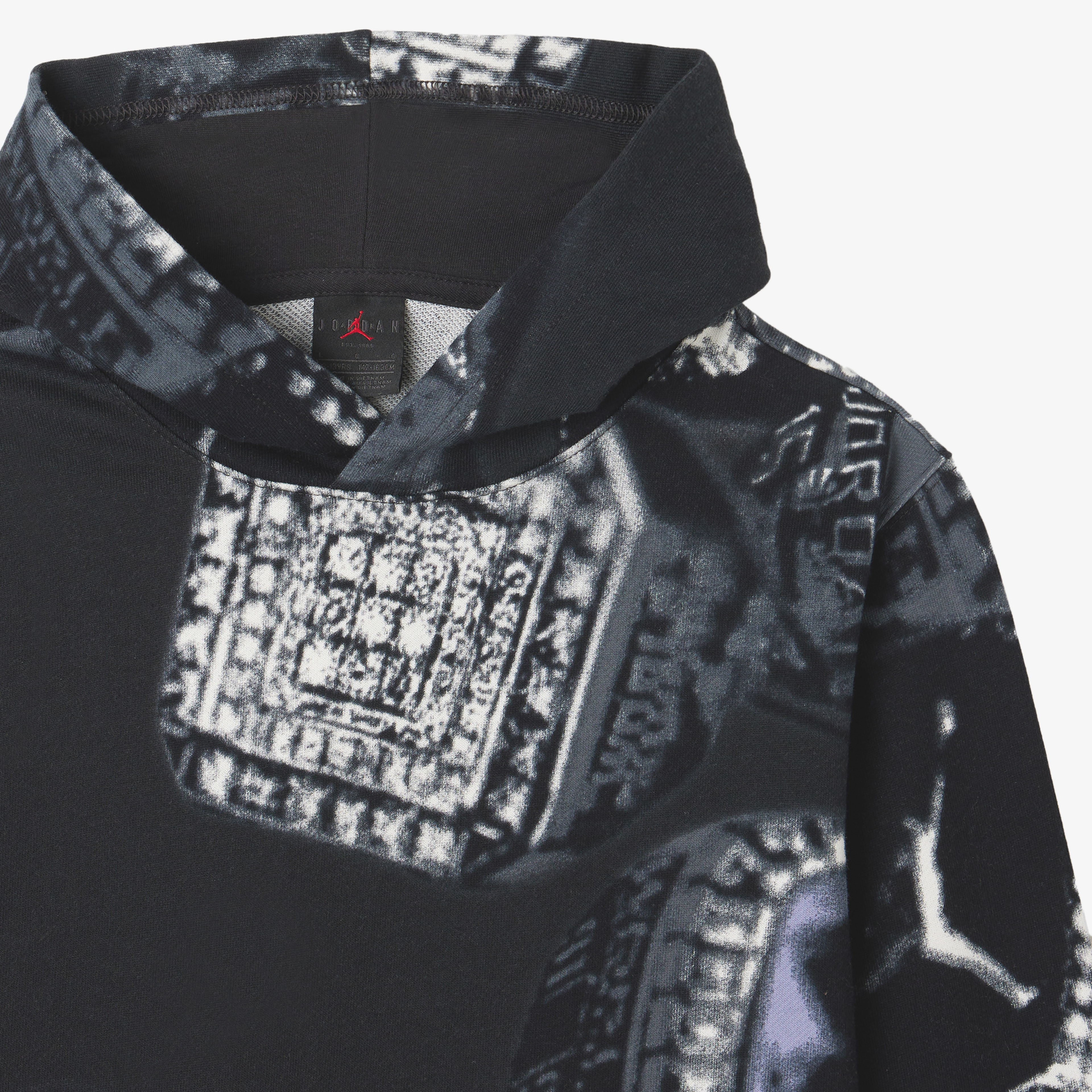 Jordan French Terry Printed Çocuk Siyah Eşofman Üstü