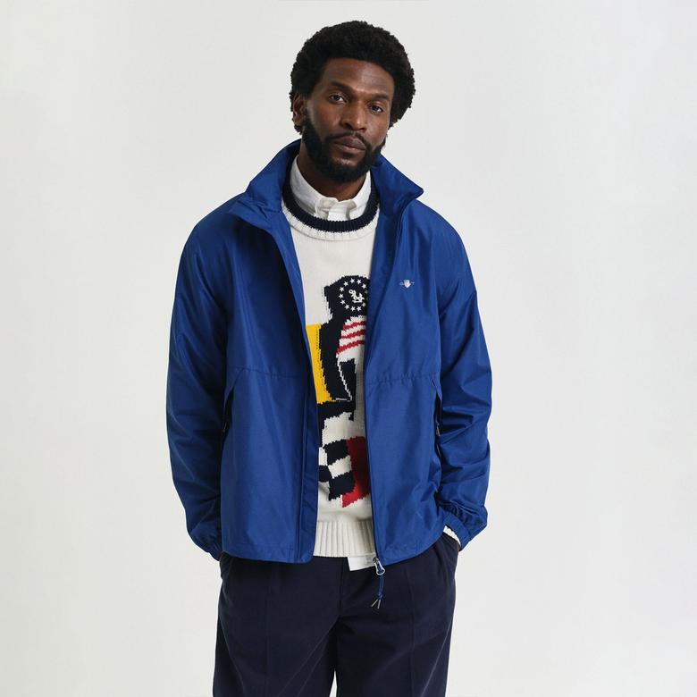 GANT Erkek Lacivert Regular Fit Kapüşonlu Rüzgarlık