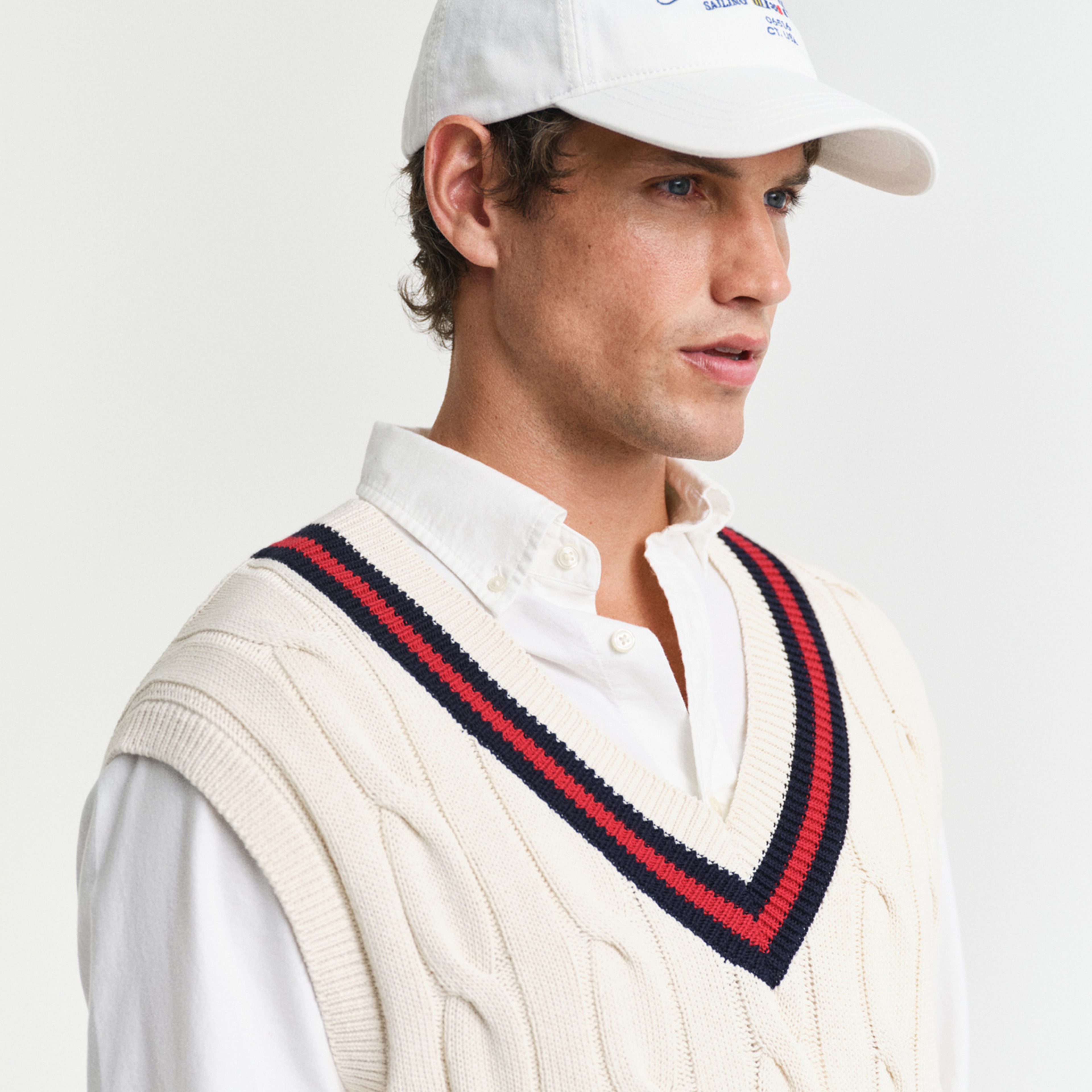 GANT Erkek Krem Relaxed Fit V Yaka Süveter