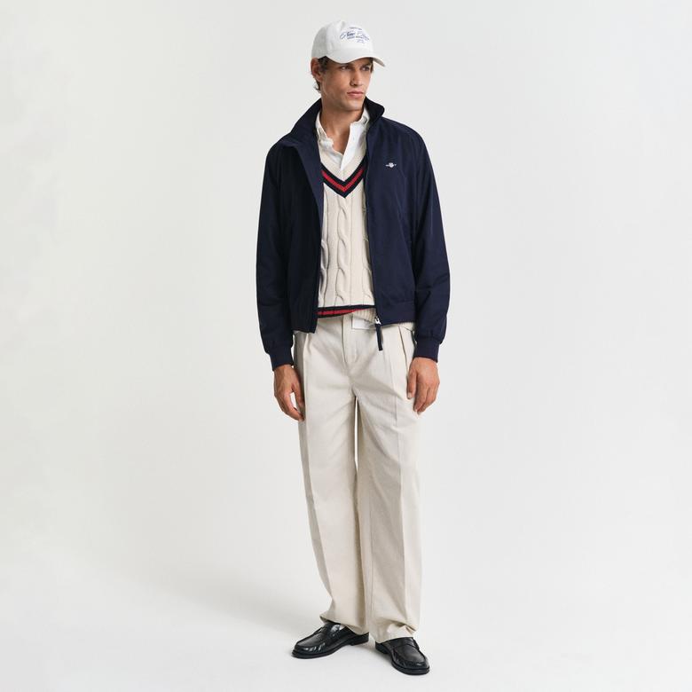 GANT Erkek Krem Relaxed Fit V Yaka Süveter