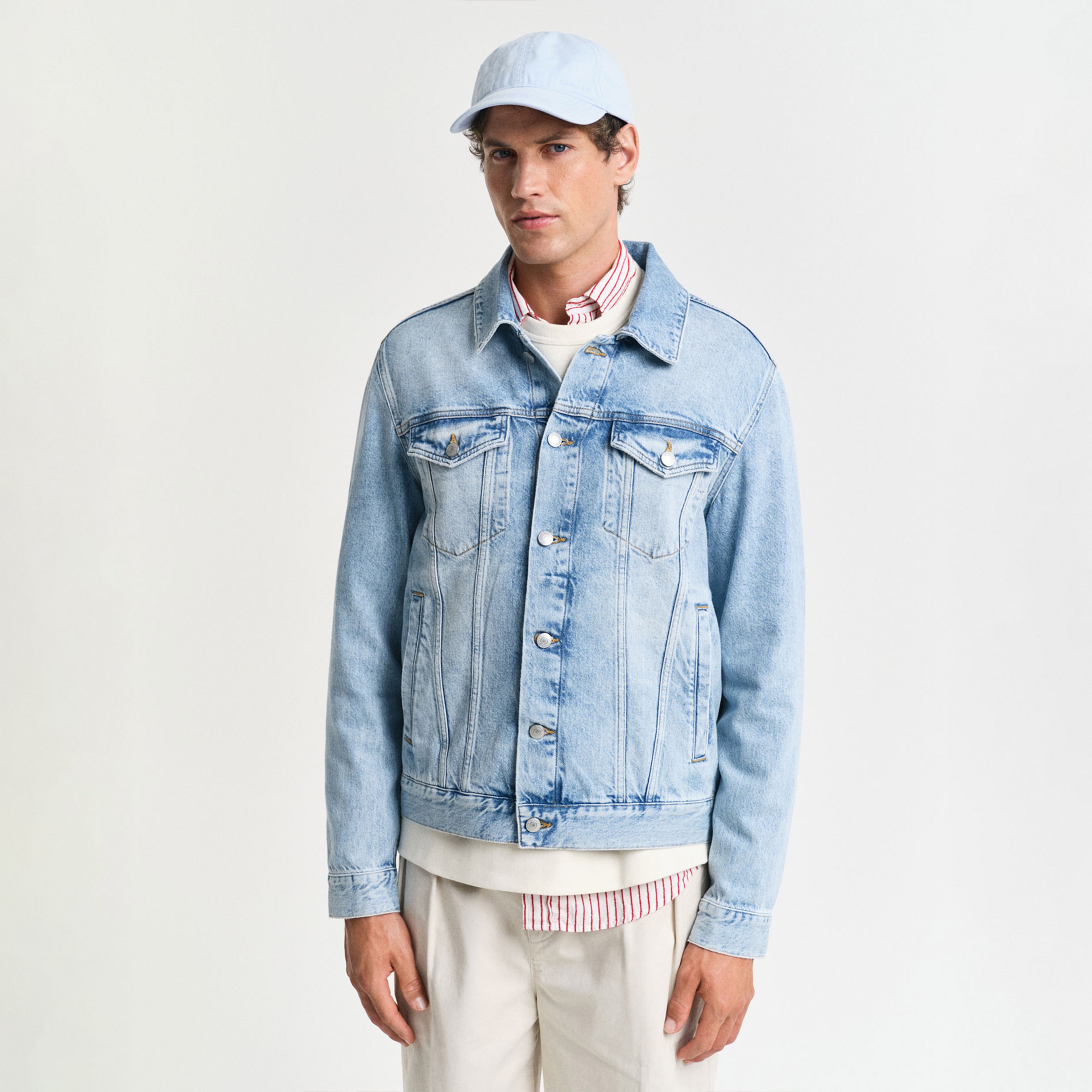 GANT Erkek Mavi Regular Fit Klasik Yaka Denim Ceket