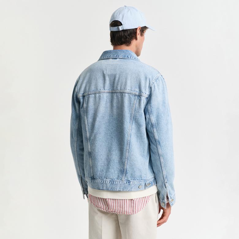 GANT Erkek Mavi Regular Fit Klasik Yaka Denim Ceket