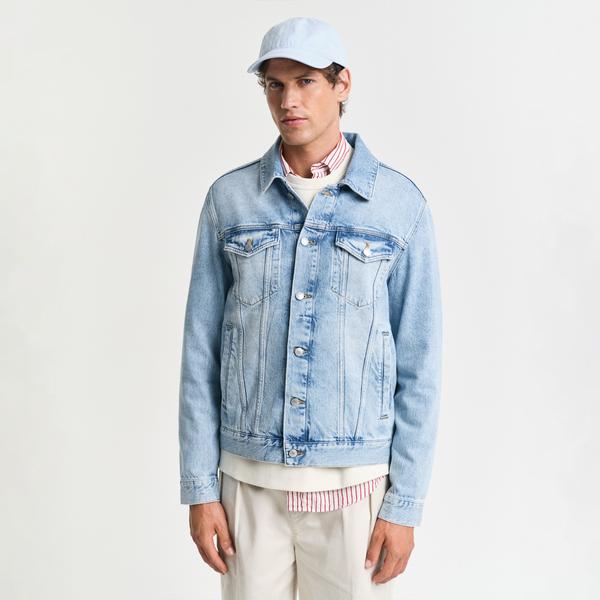 GANT Erkek Mavi Regular Fit Klasik Yaka Denim Ceket
