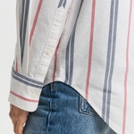 GANT Kadın Krem Relaxed Fit Klasik Yaka Çizgili Gömlek