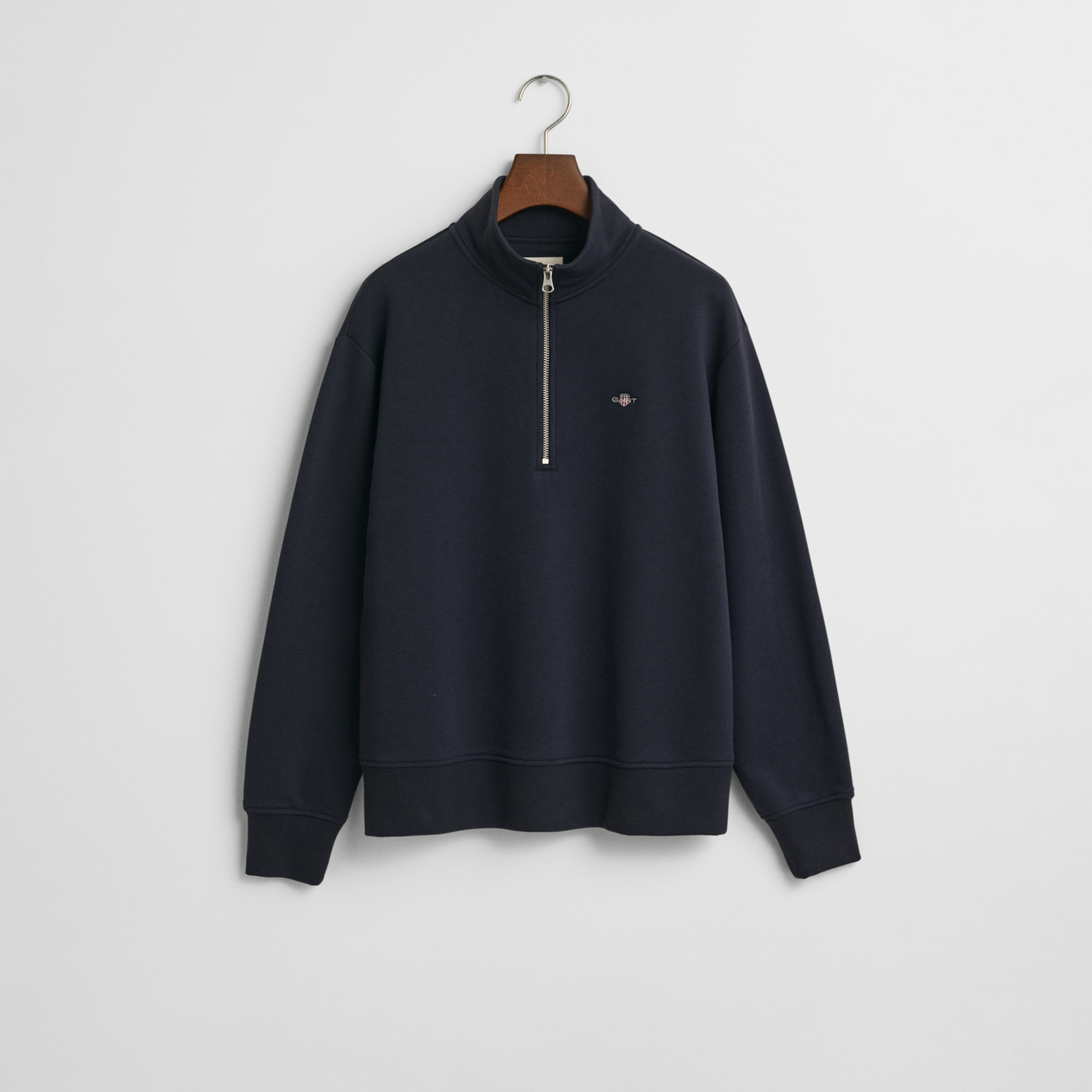 GANT Kadın Lacivert Relaxed Fit Yarım Fermuarlı Sweatshirt