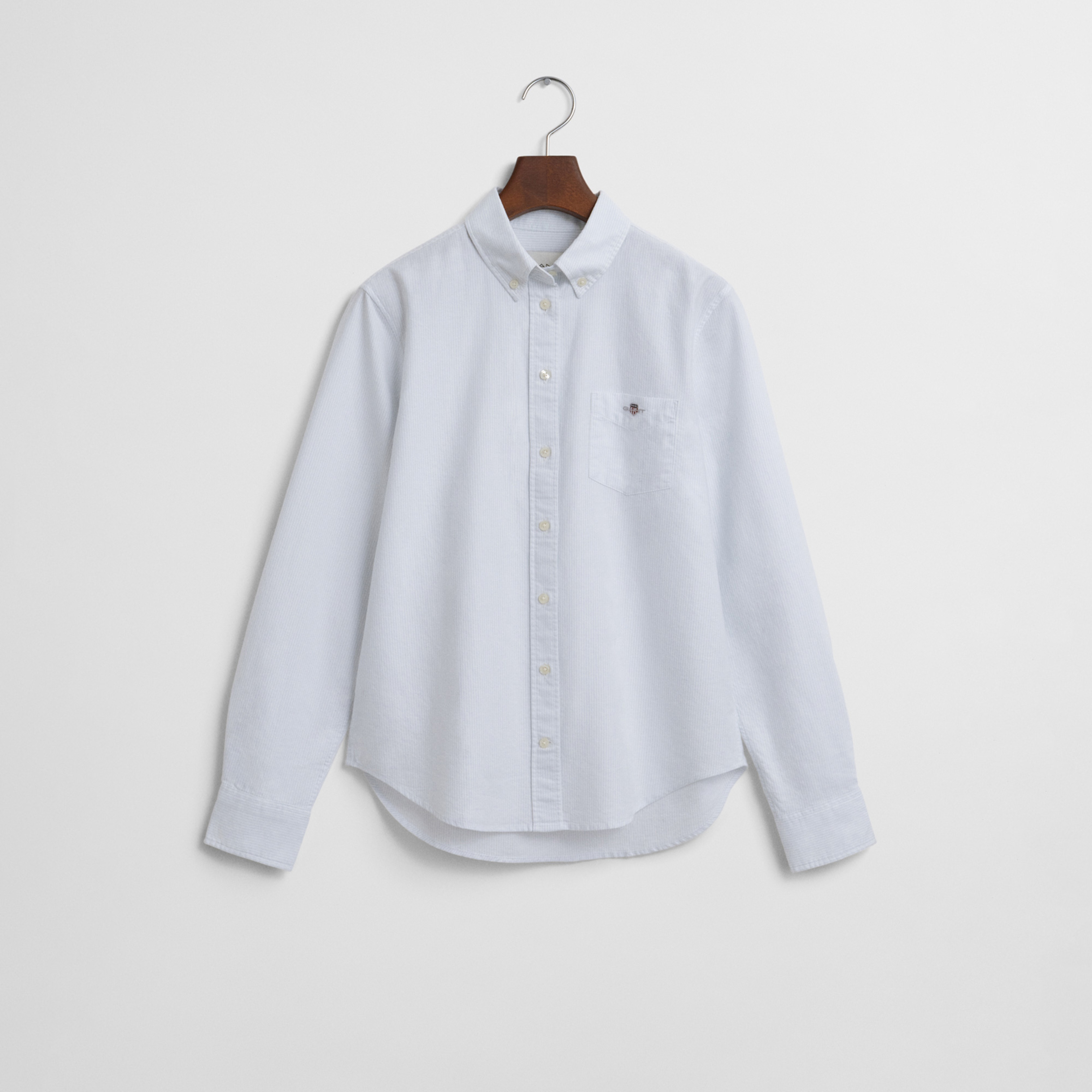 GANT Kadın Mavi Regular Fit Düğmeli Yaka Çizgili Gömlek