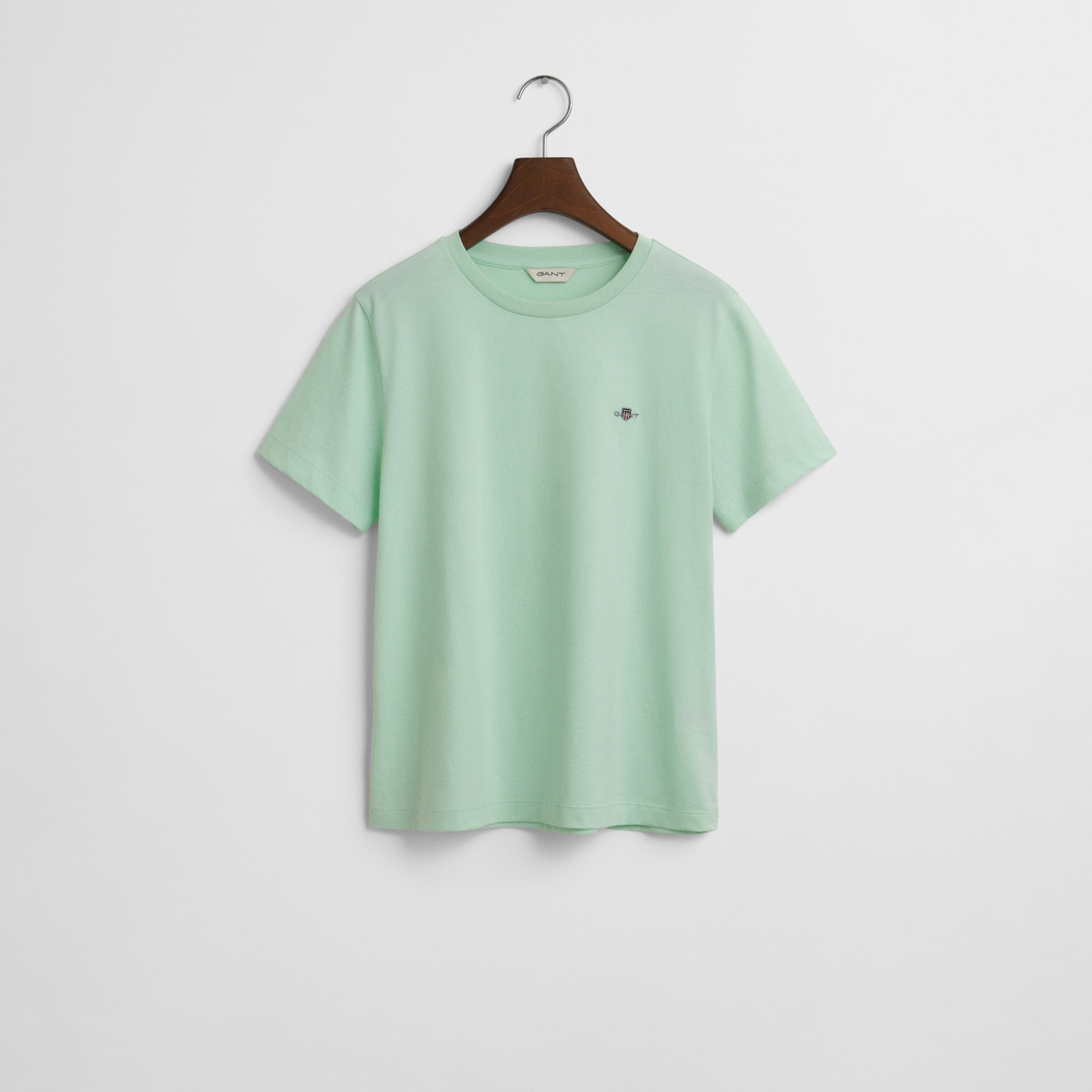 GANT Kadın Yeşil Regular Fit Bisiklet Yaka T-Shirt