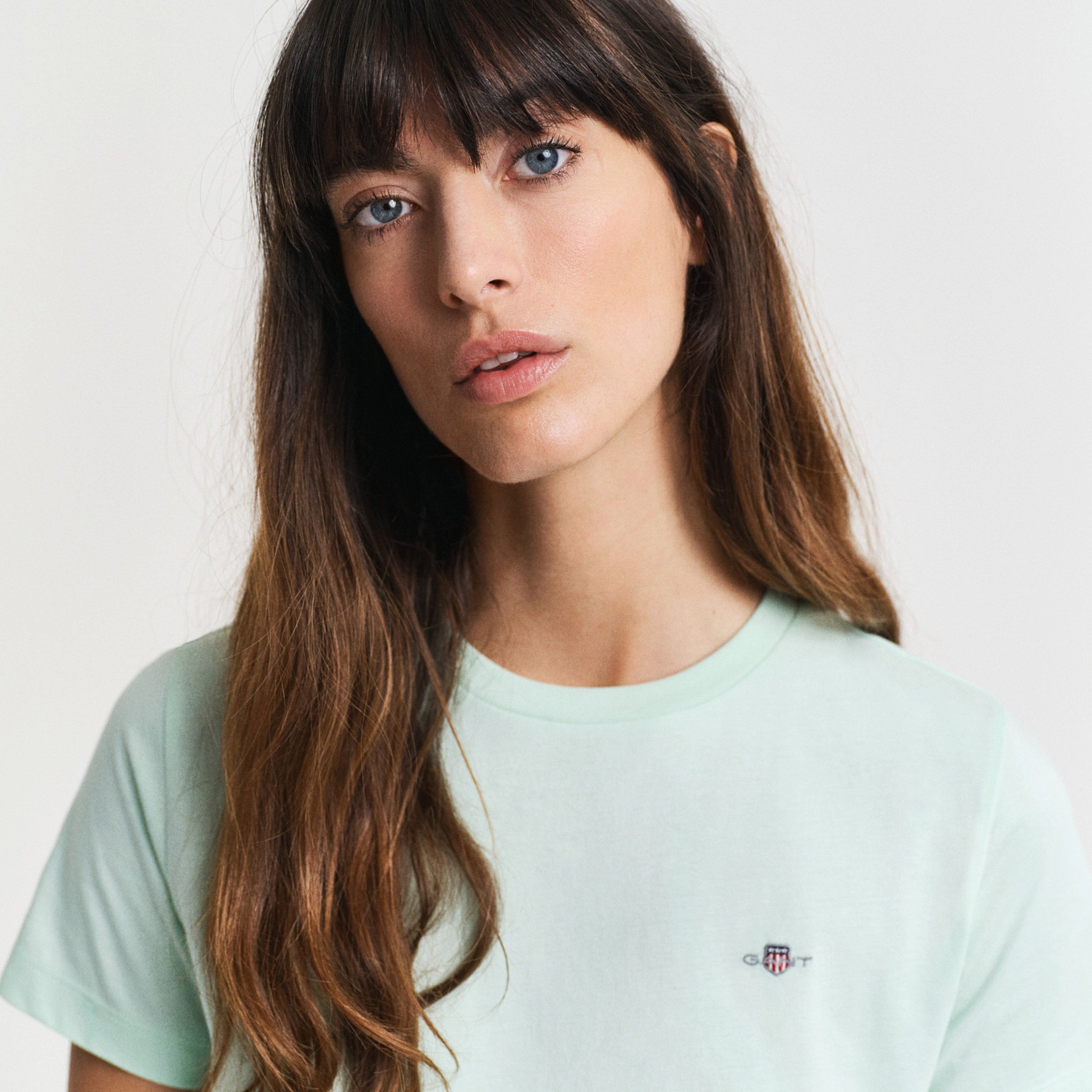 GANT Kadın Yeşil Regular Fit Bisiklet Yaka T-Shirt