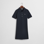 GANT Kadın Lacivert Regular Fit Polo Yaka Elbise